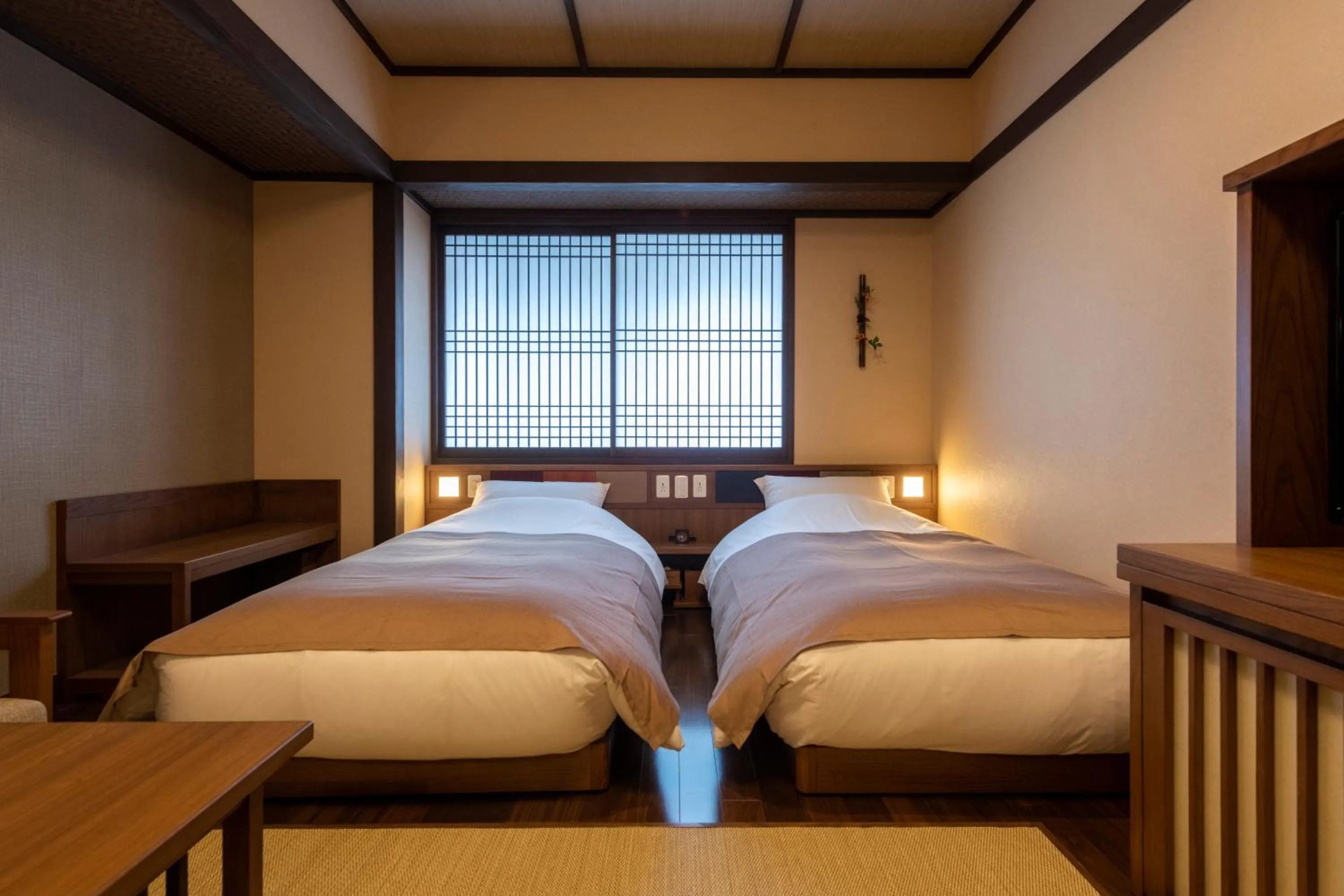 Bed in Onyado Shikishima-kan