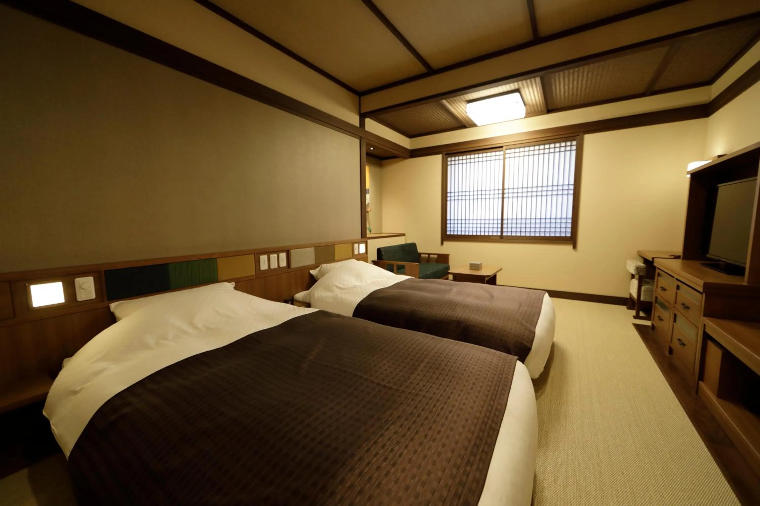 Bed in Onyado Shikishima-kan