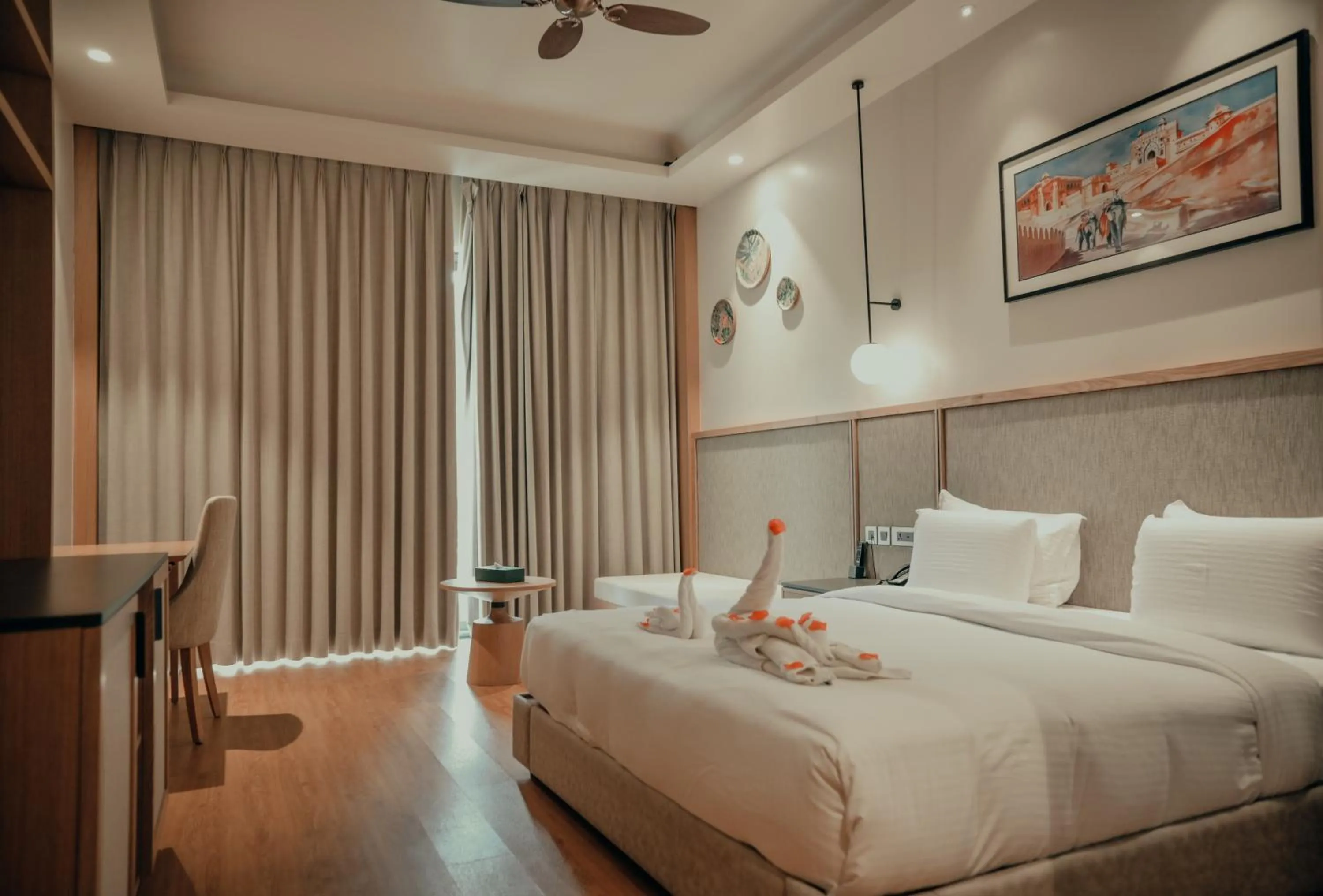 Bedroom, Bed in Pushkara Resort and Spa, Pushkar