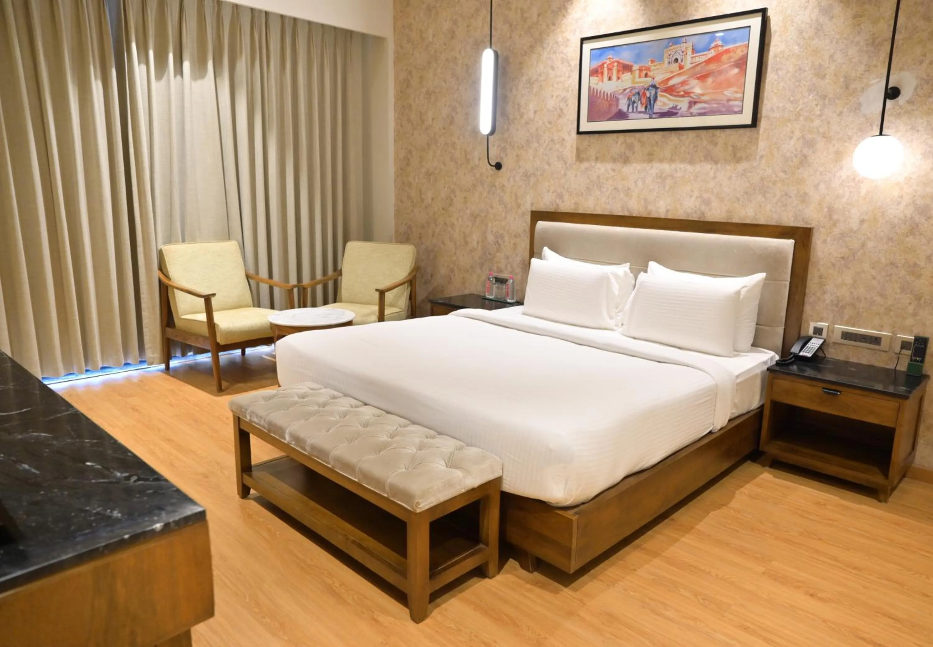 Bedroom, Bed in Pushkara Resort and Spa, Pushkar