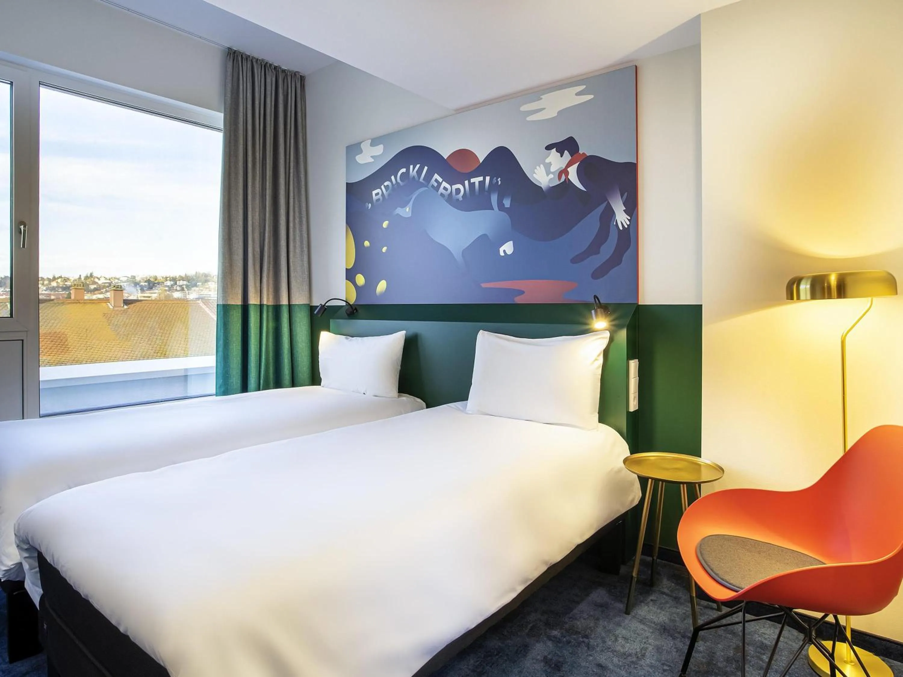 Bedroom, Bed in ibis Styles Pforzheim