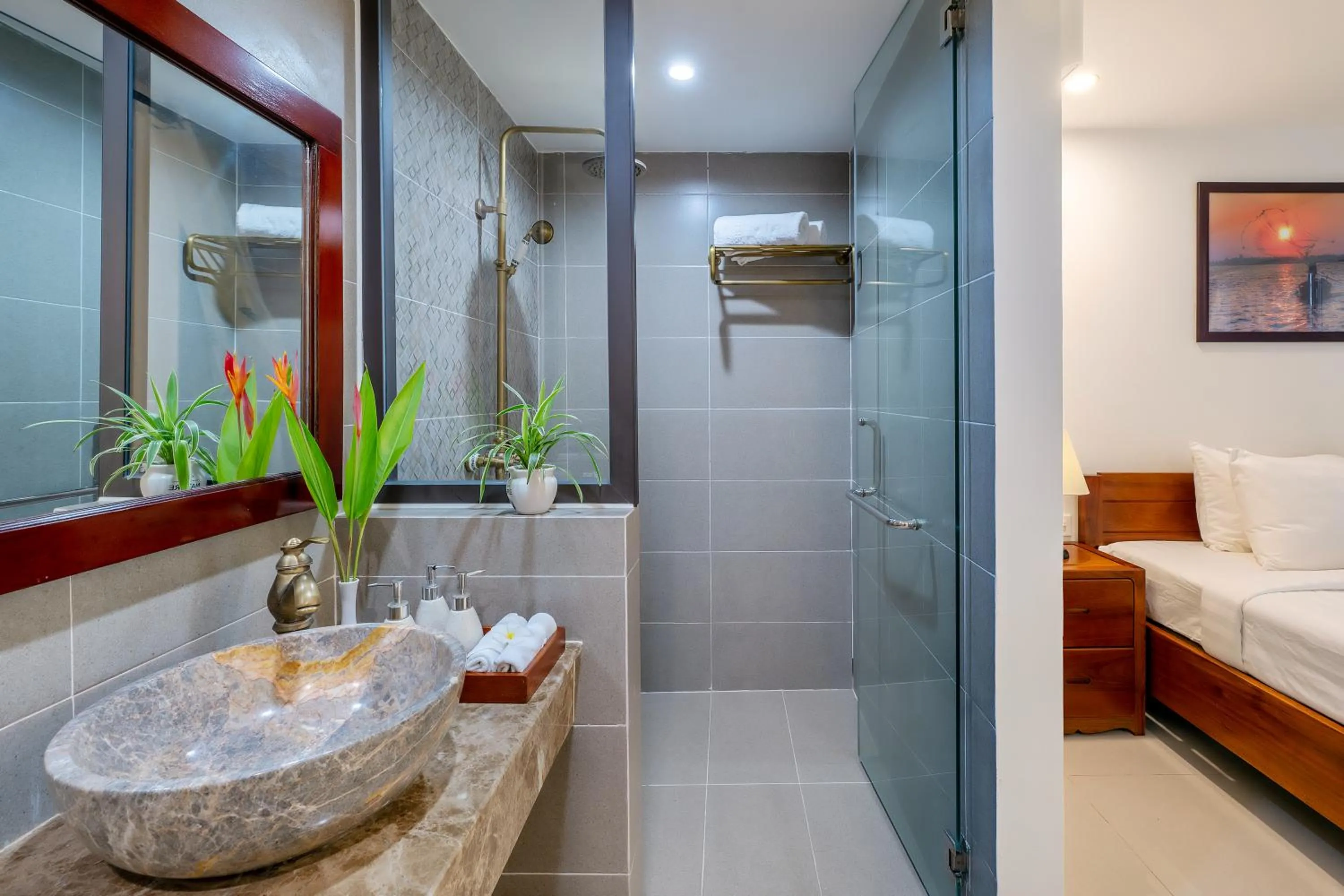 Shower, Bed in Sands River Hoi An Villa