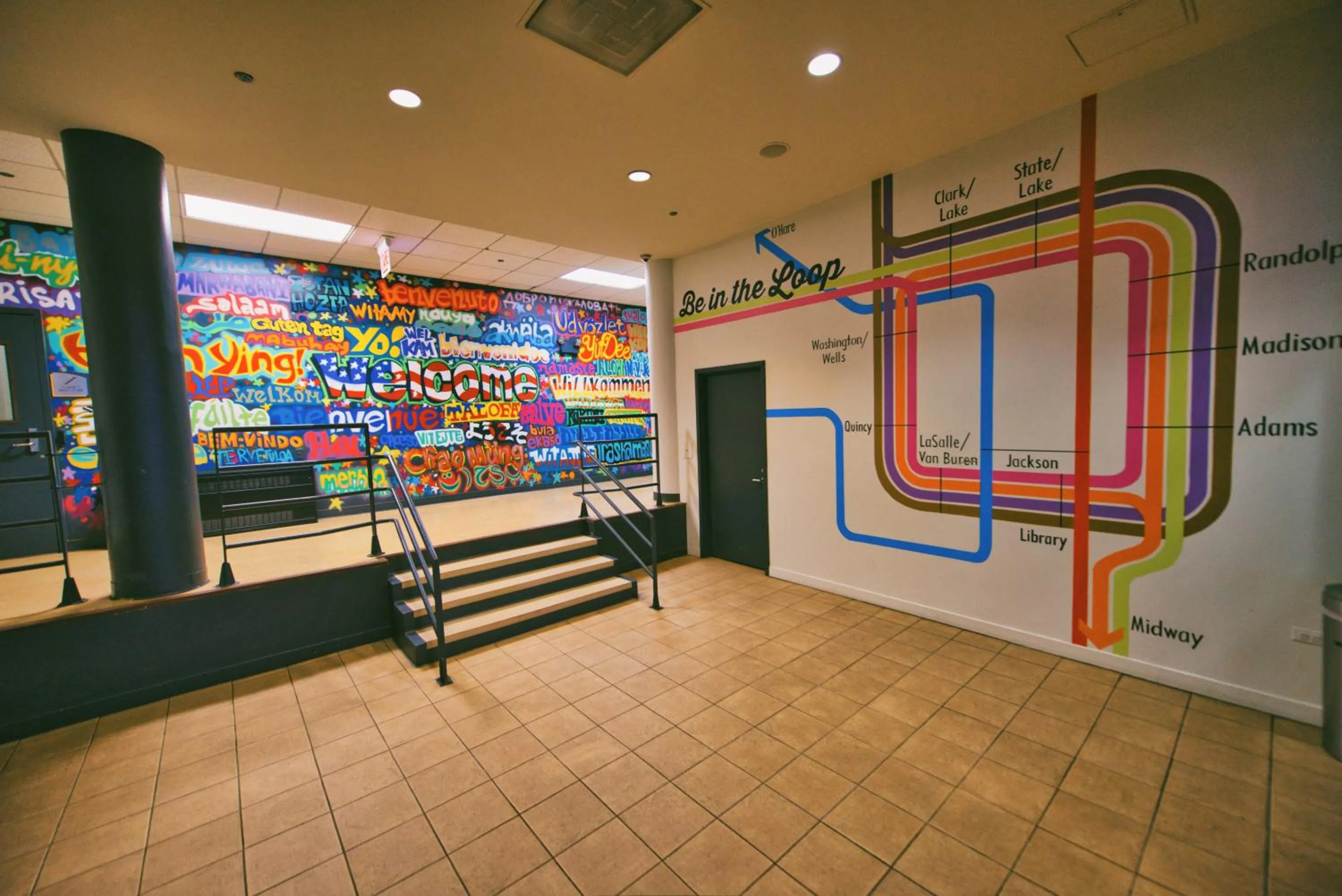 Lobby or reception in HI Chicago Hostel