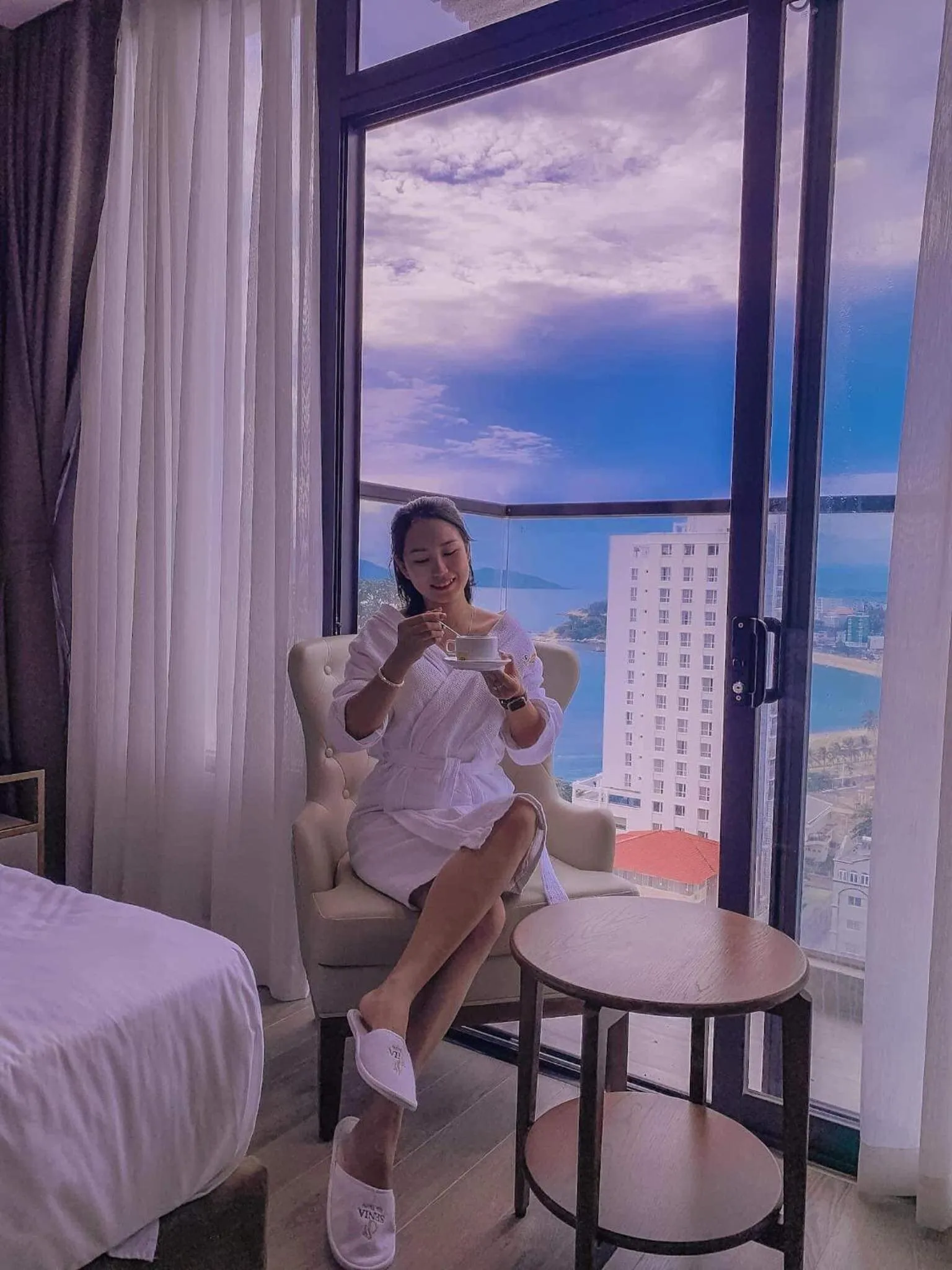 Seating area, Bed in Senia Hotel Nha Trang