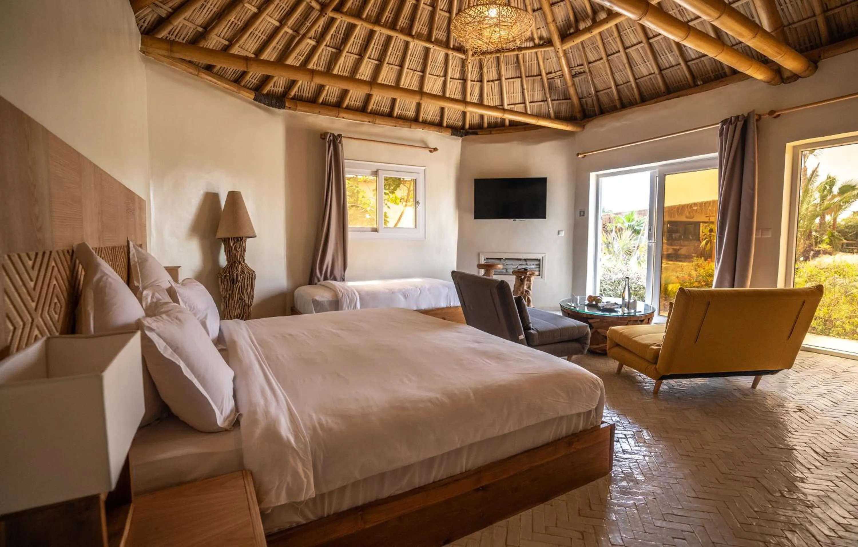 Bed in La Crique Nature & Spa