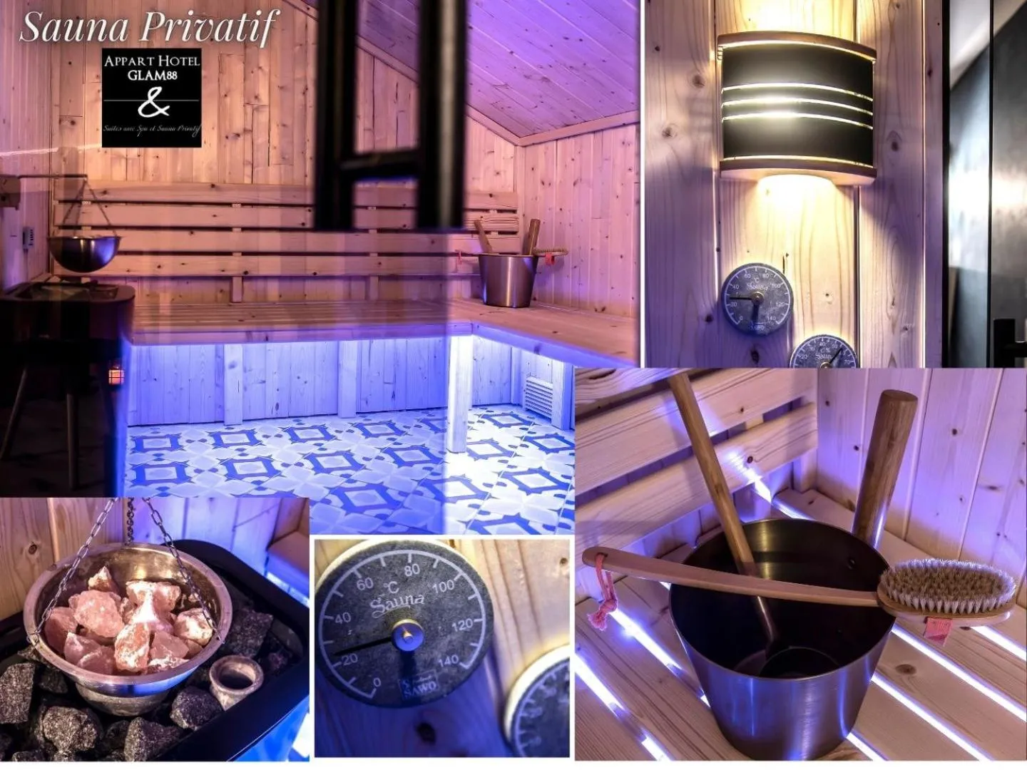 Sauna in Gite & Spa Privatif Glam'88 - Vosges