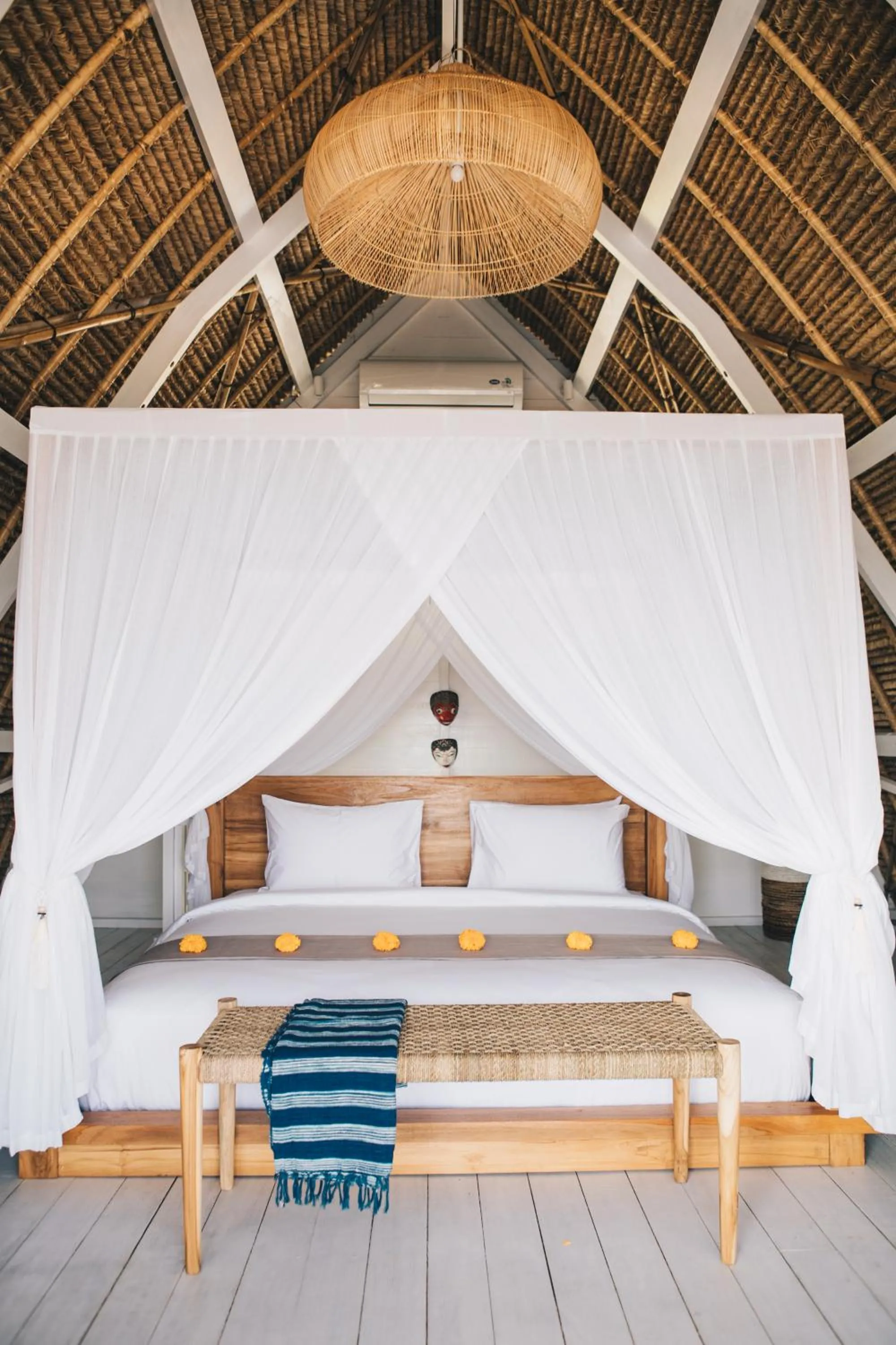 Bed in White Tortoise Eco Villa's