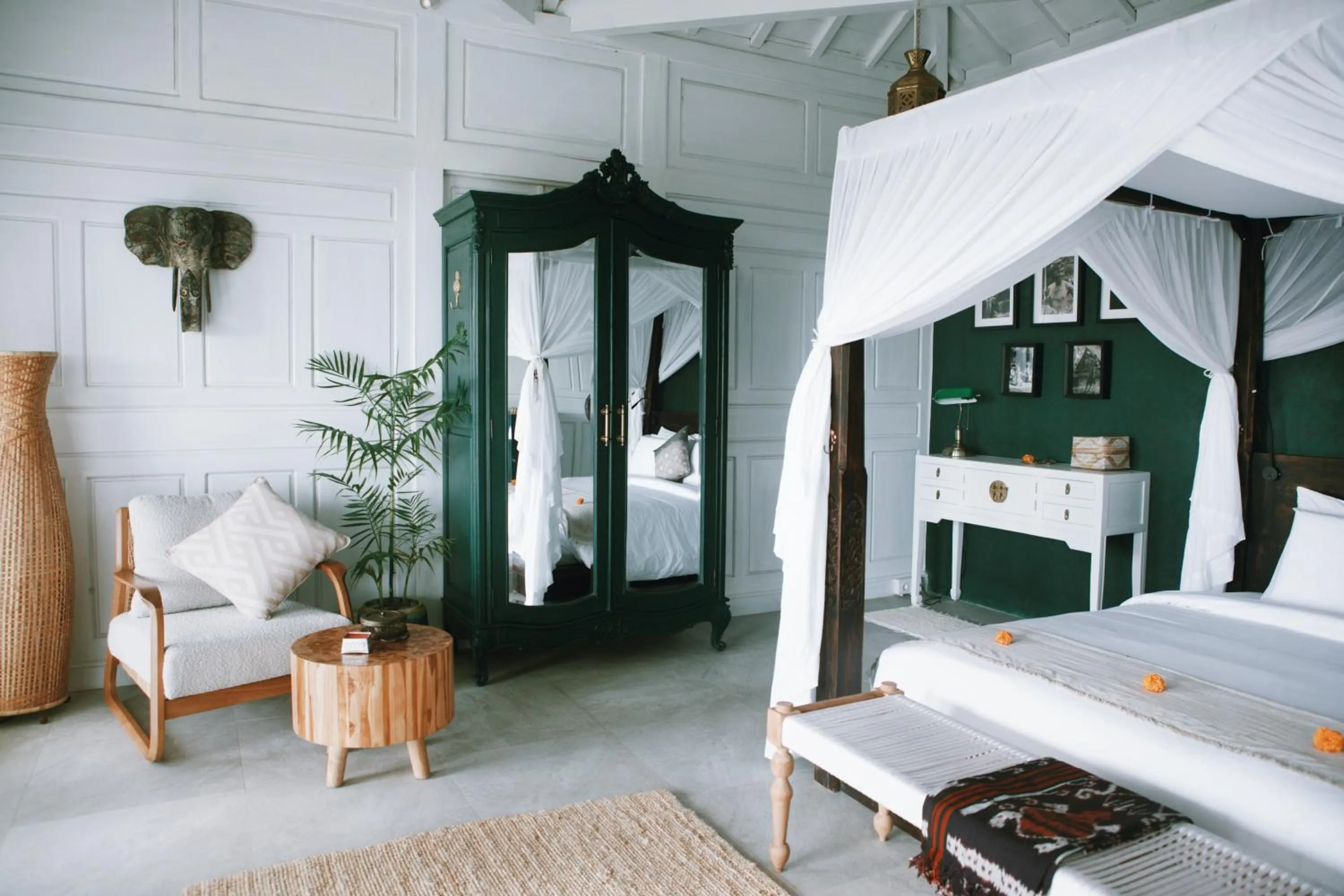 Seating area, Bed in White Tortoise Eco Villa's