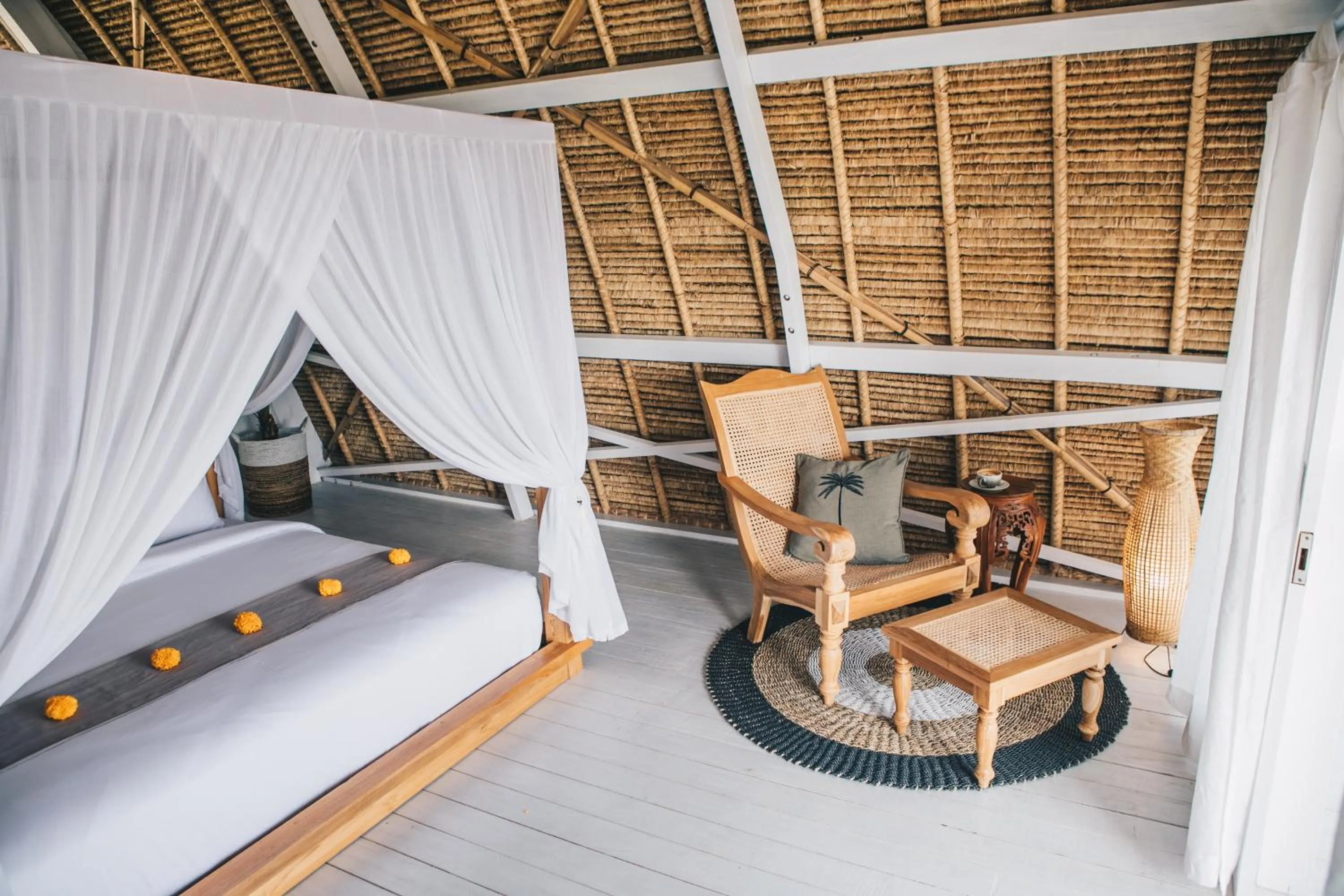 Photo of the whole room, Bed in White Tortoise Eco Villa's