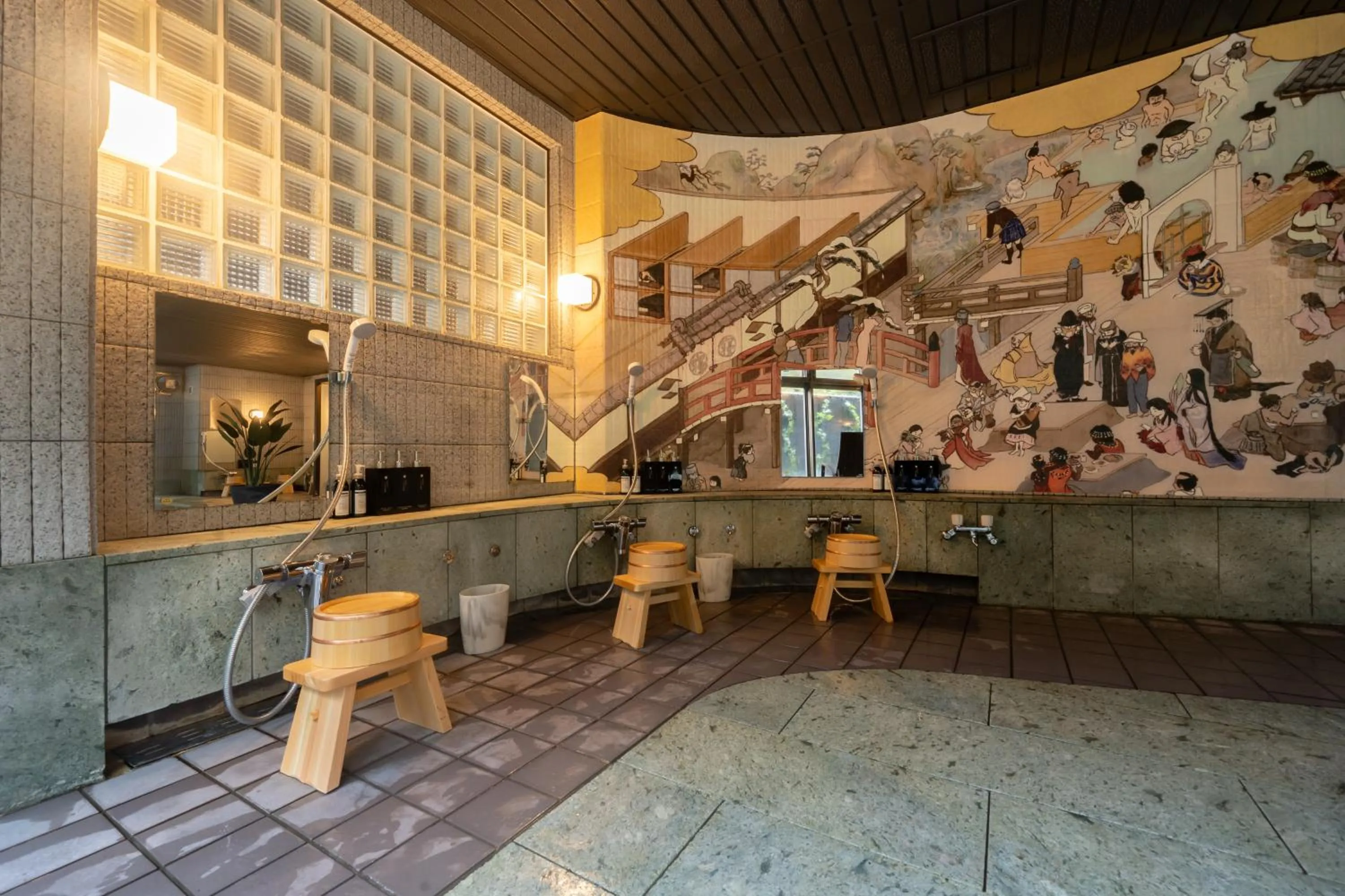 Hot Spring Bath in Onsen Guest House Tsutaya