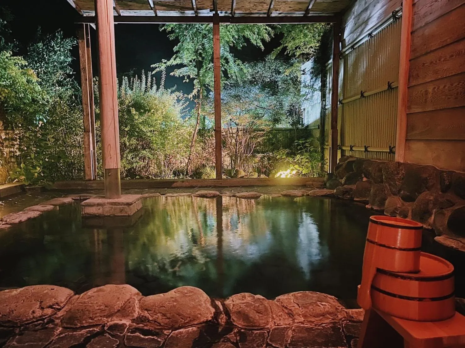 Open Air Bath in Onsen Guest House Tsutaya