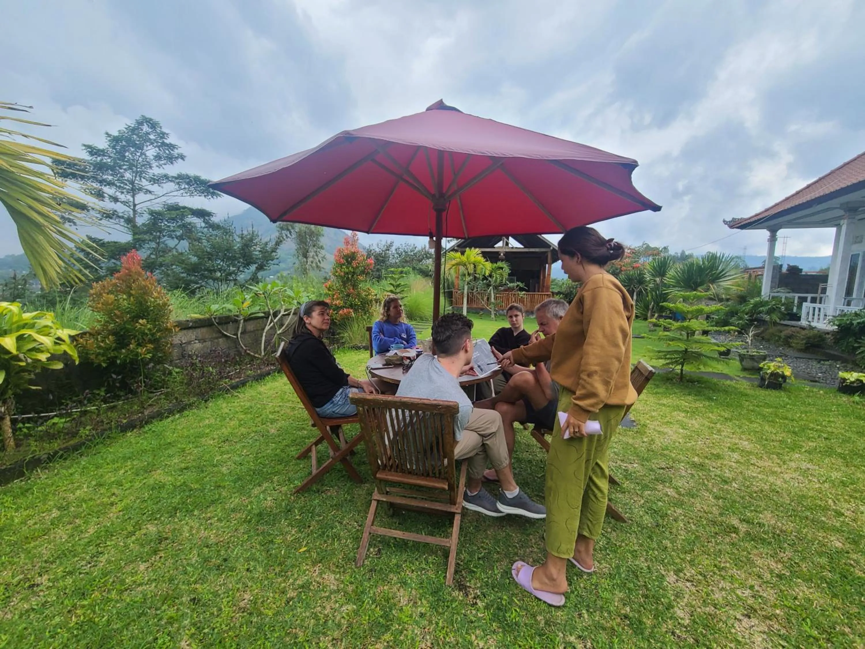 People in Batur lake view