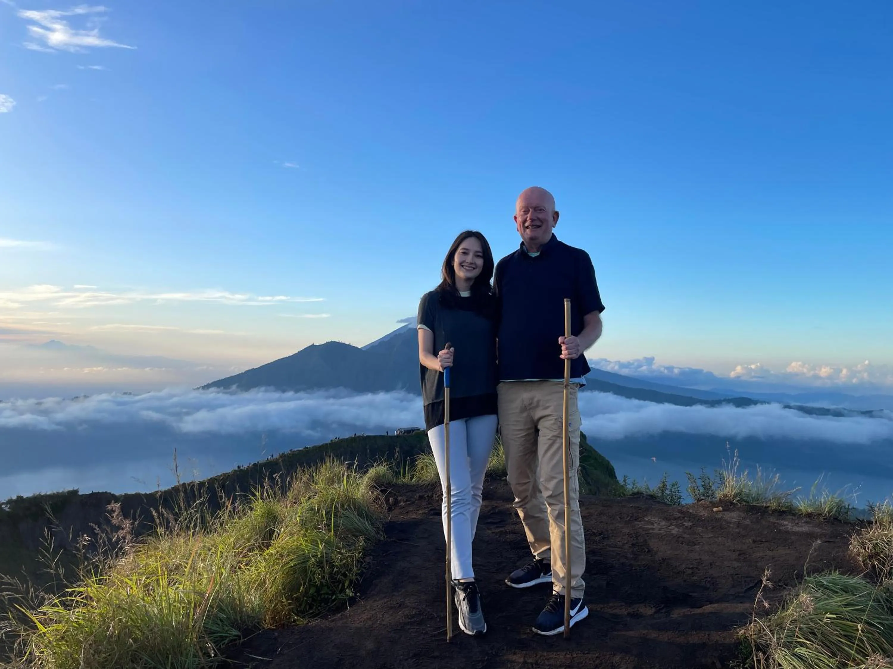 Hiking in Batur lake view