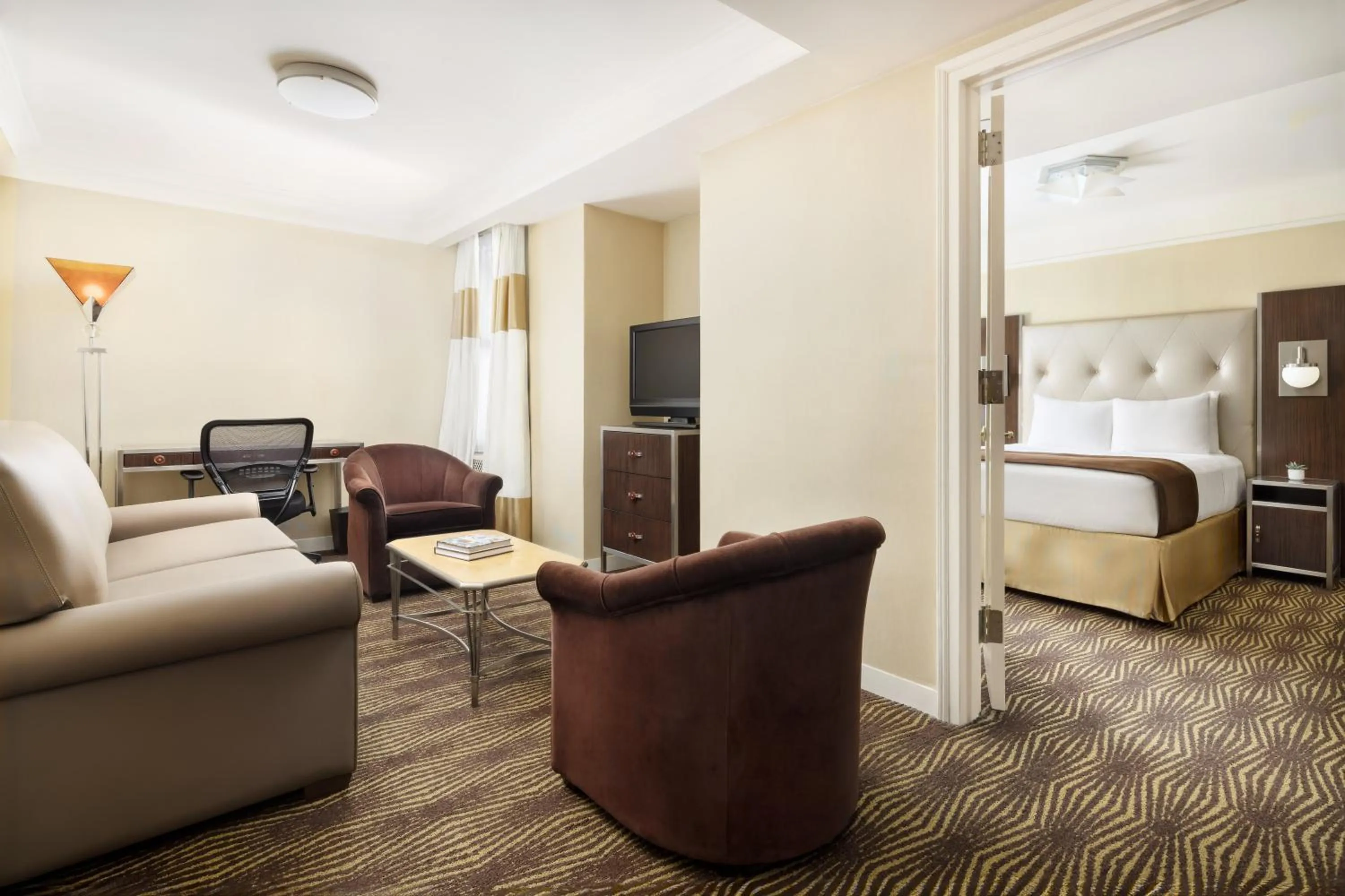 Living room, Bed in New Yorker by Lotte Hotels