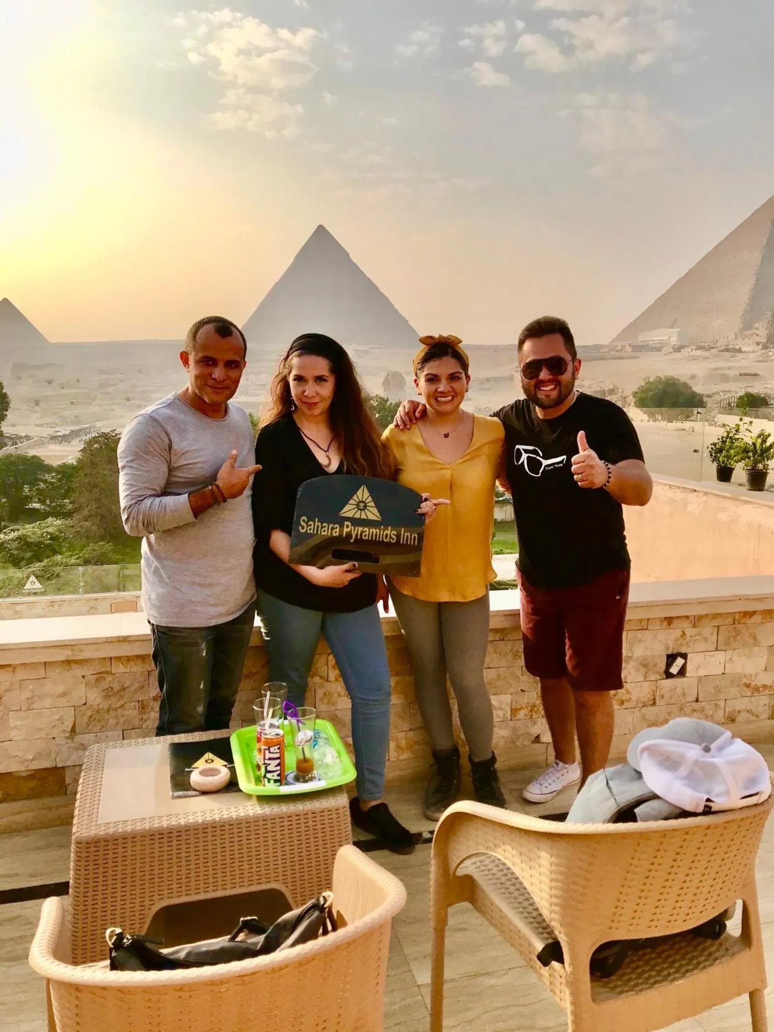 People in Sahara Pyramids Inn