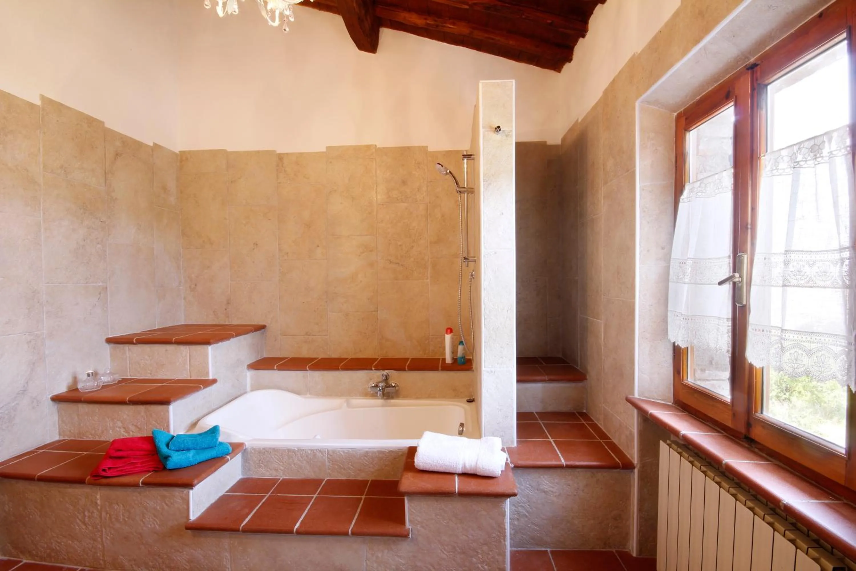 Bathroom, Bed in Tenuta La Santissima