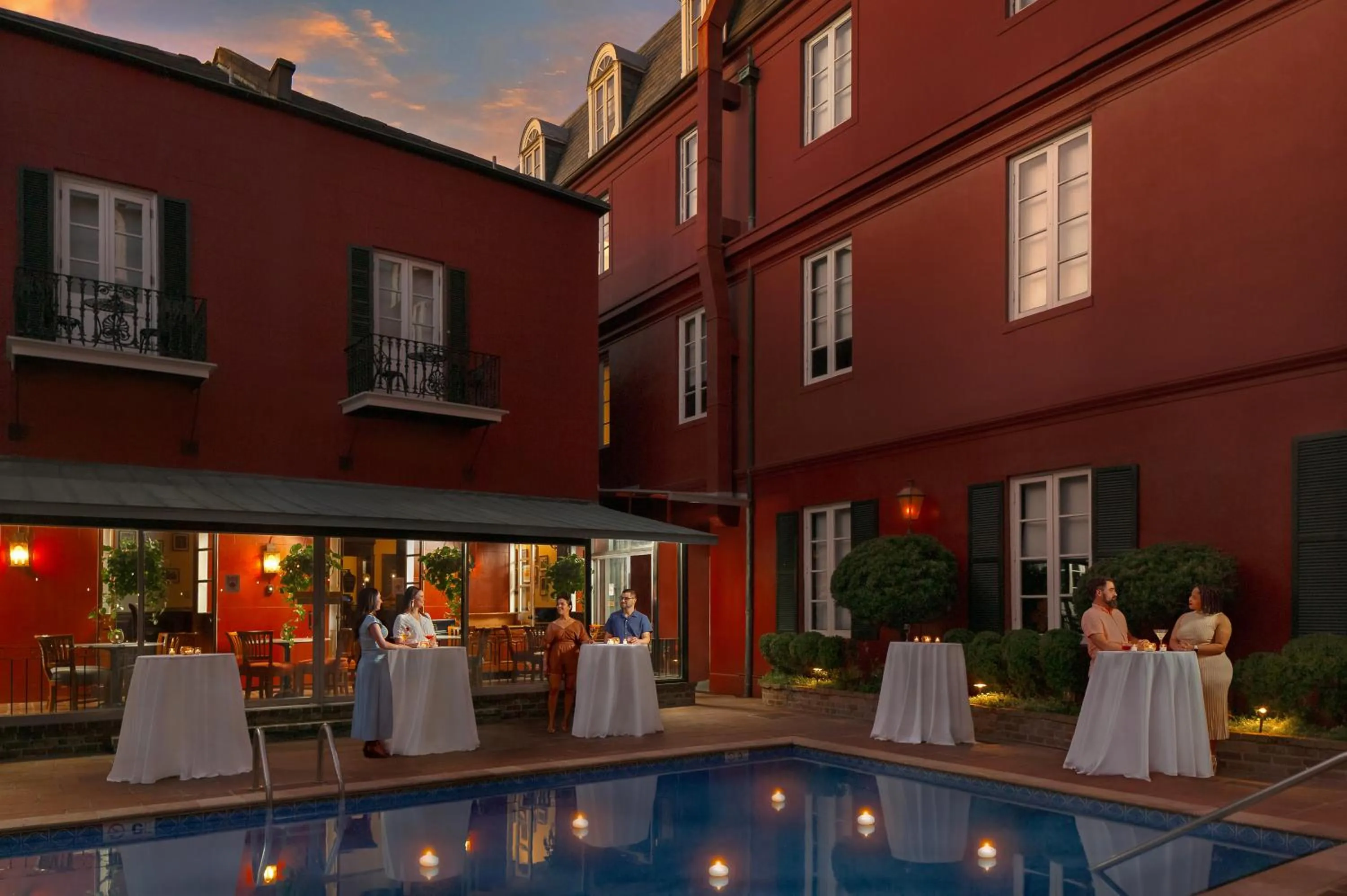 Property building in Le Richelieu Hotel in the French Quarter