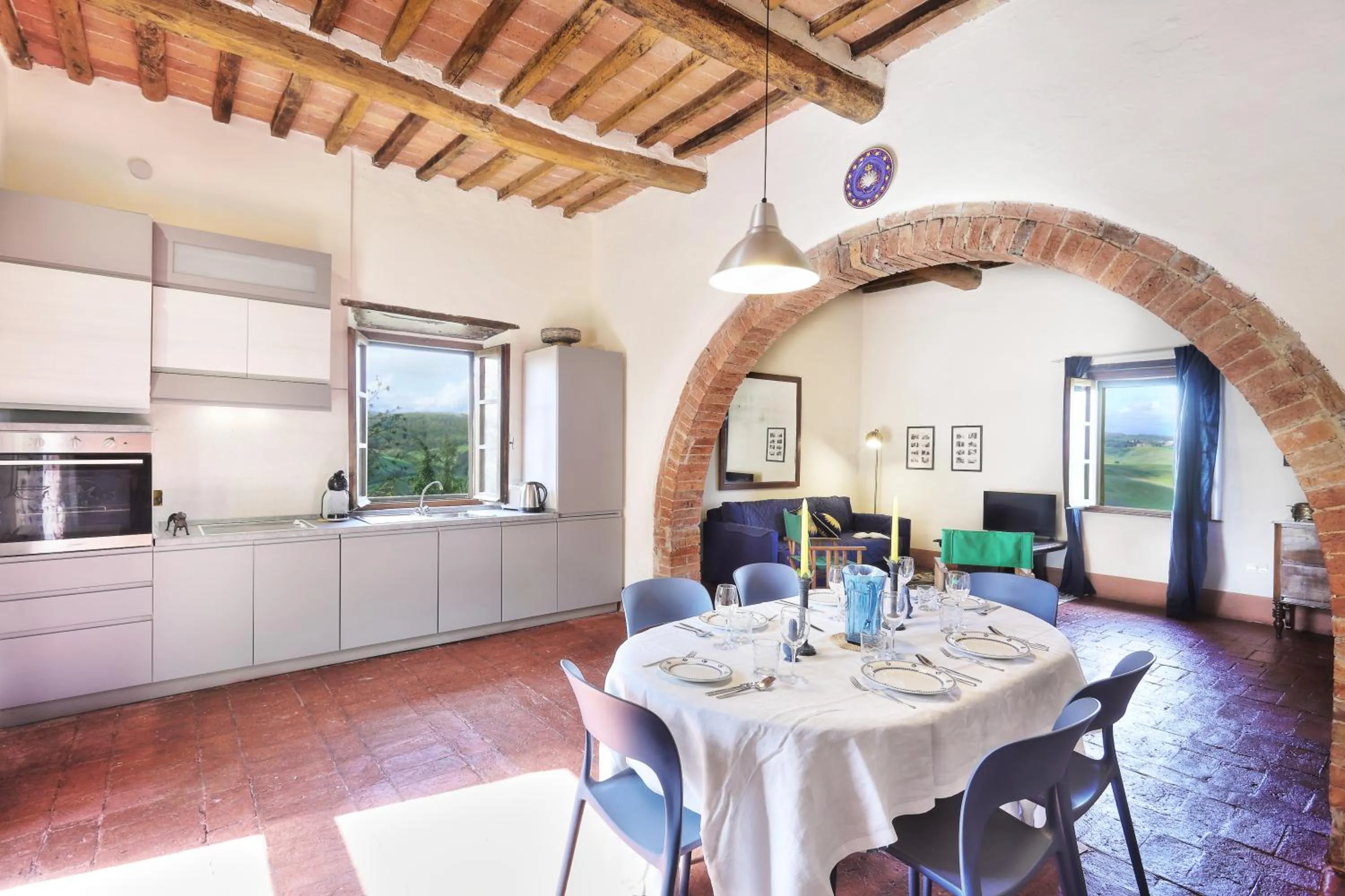 Kitchen or kitchenette in Appartamenti Villa e Fattoria di Radi Tuscany