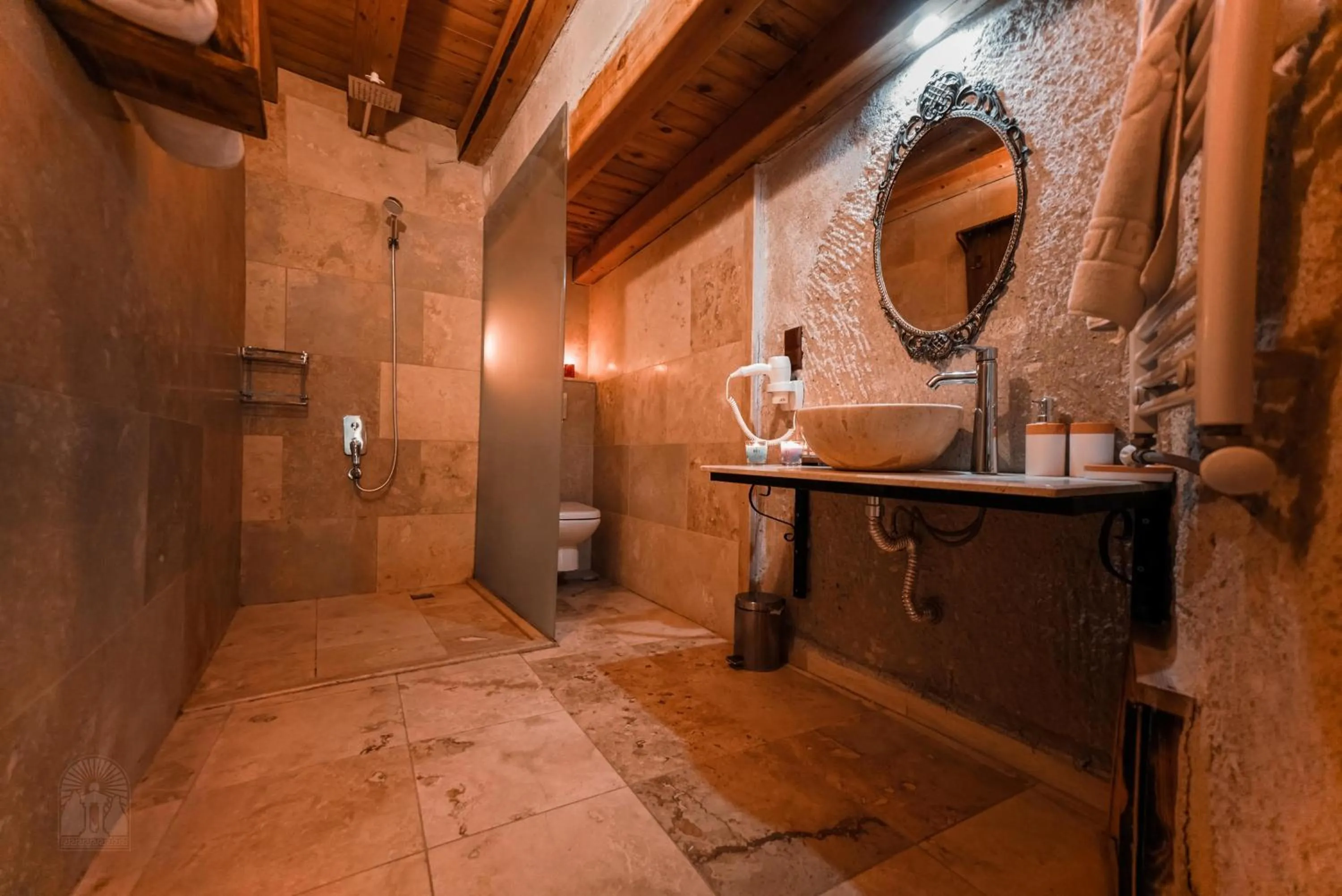 Shower in Zeus Cave Suites