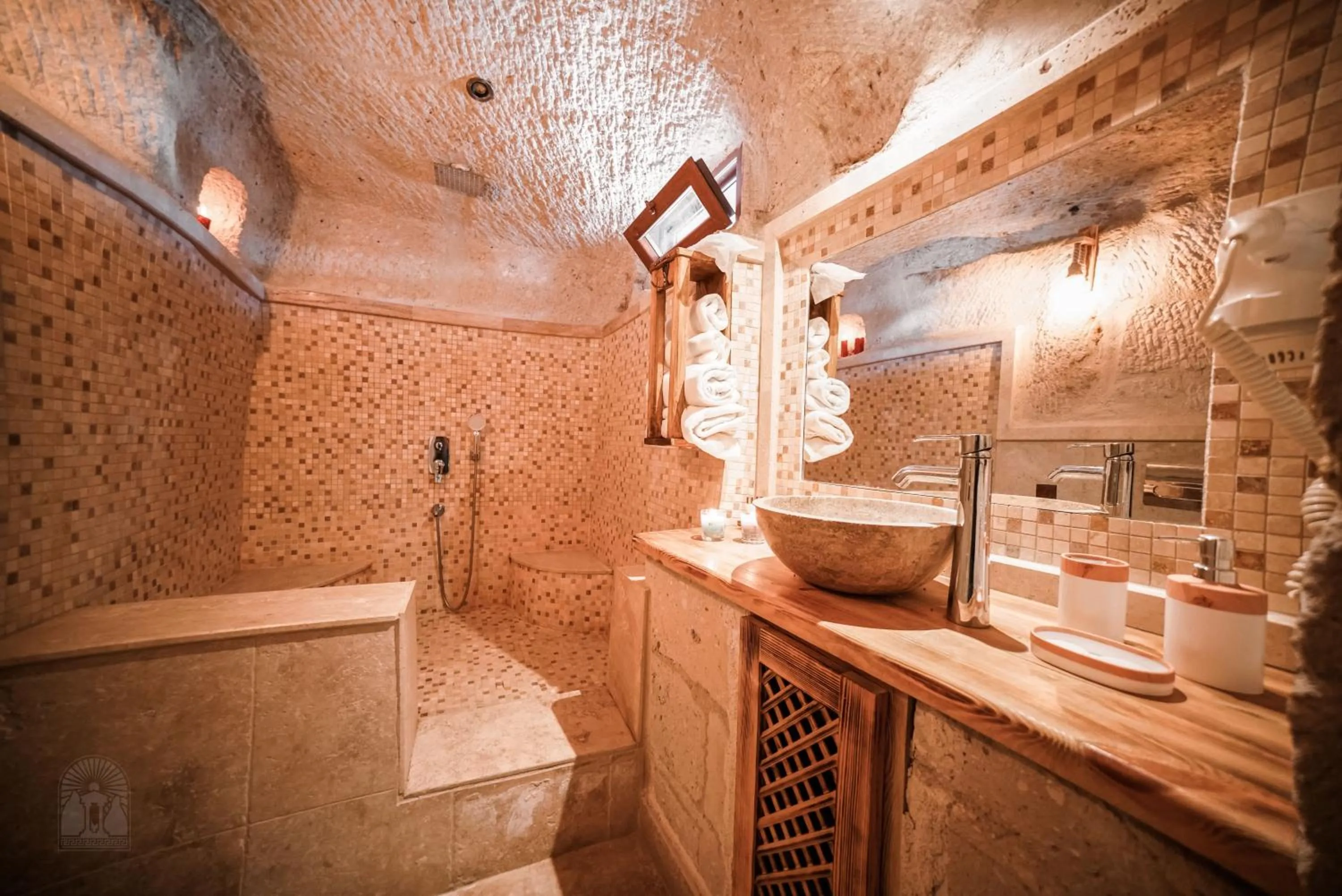 Bathroom in Zeus Cave Suites