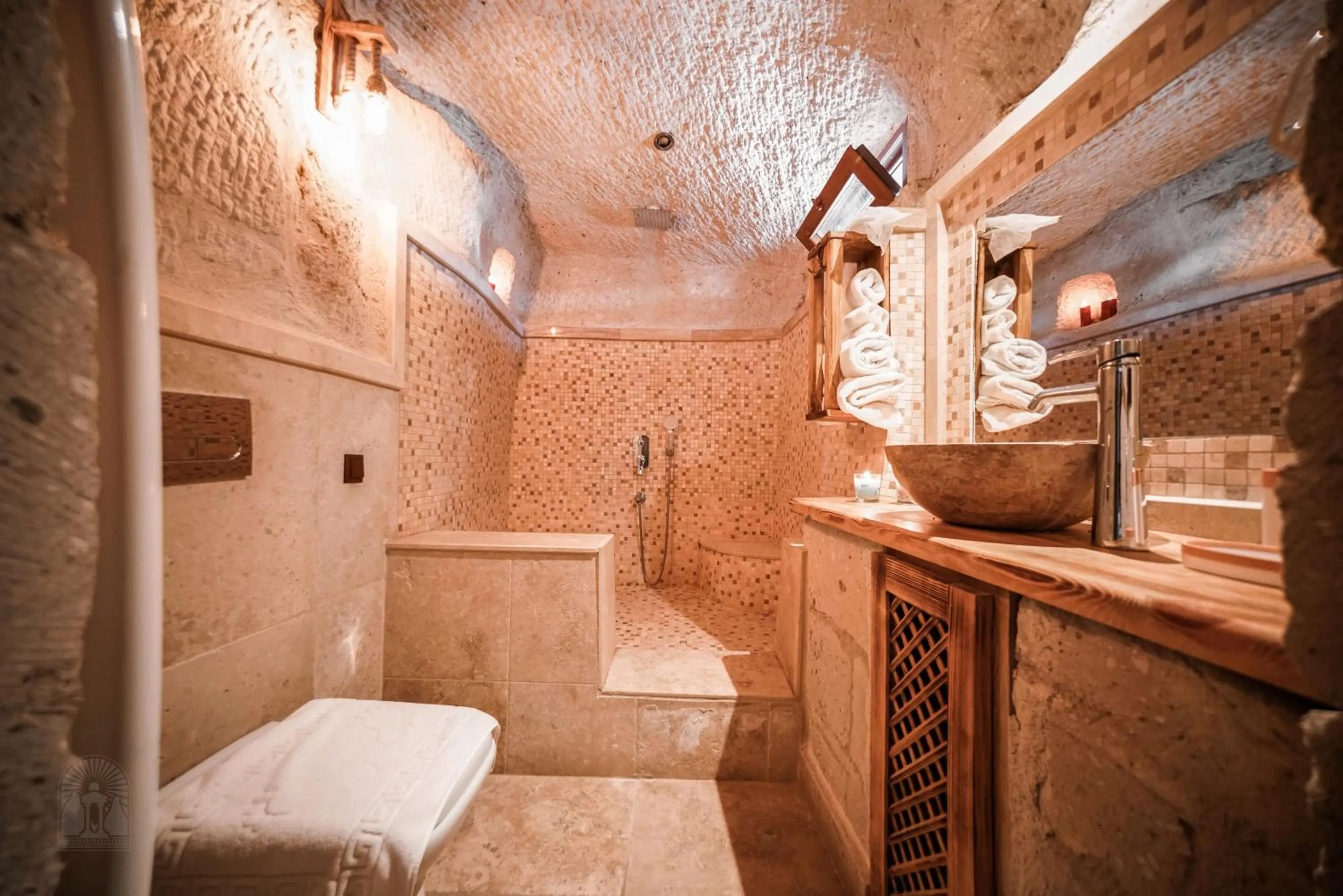 Bathroom in Zeus Cave Suites