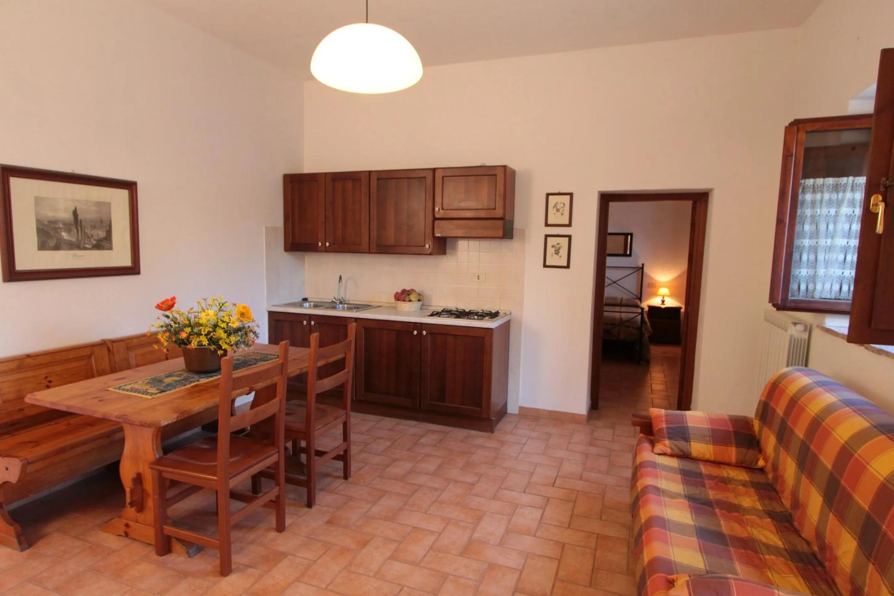 Kitchen or kitchenette in Agriturismo Montegonfoli