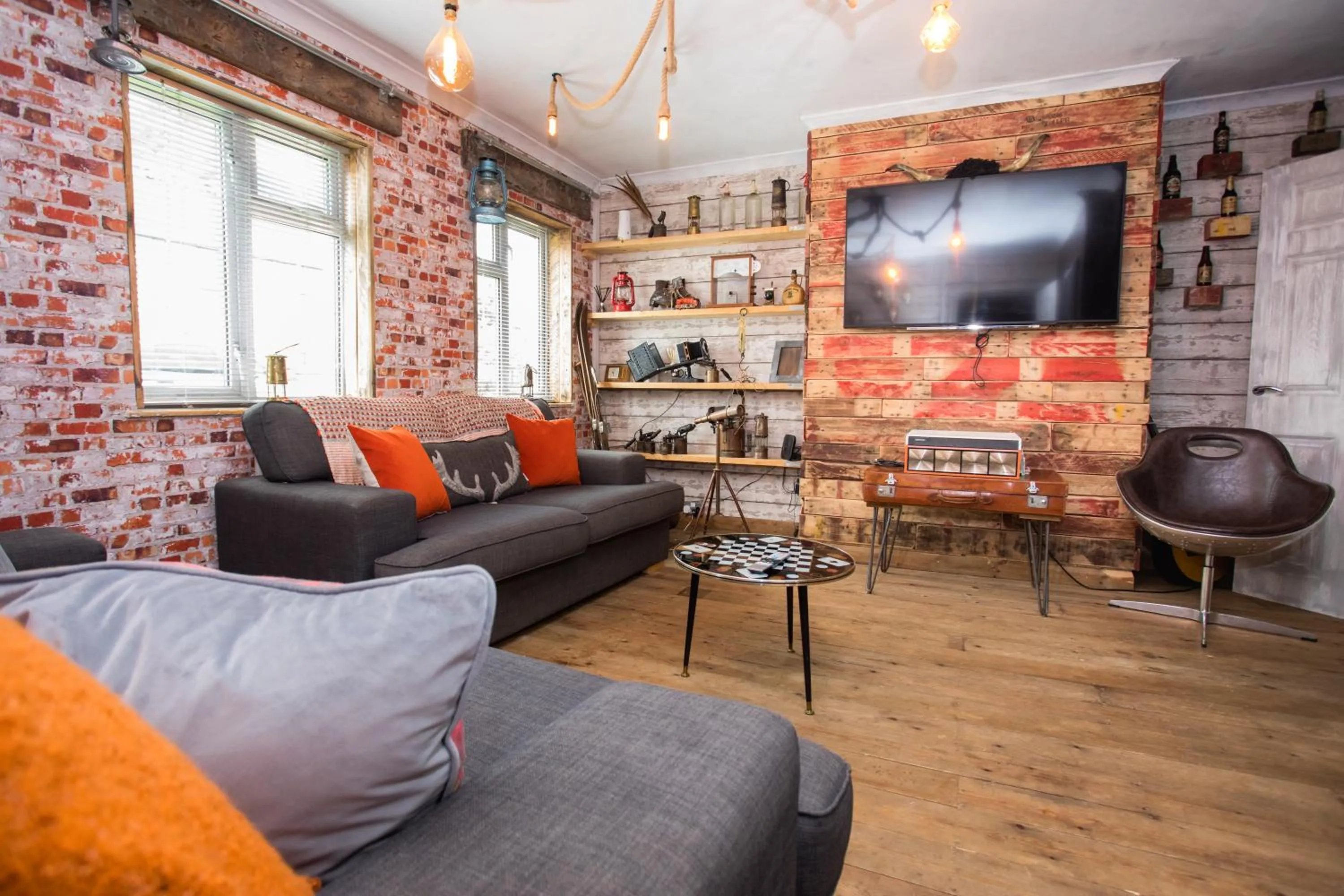 Living room in James’ Place @ Bike Park Wales and The Brecon Beacons