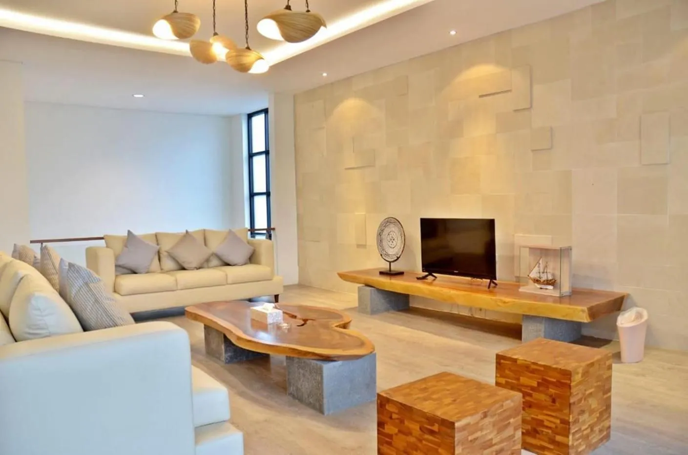 Living room in Kamala plantation view villa 10 bedrooms with a private heated Infinity pool and a billiard table