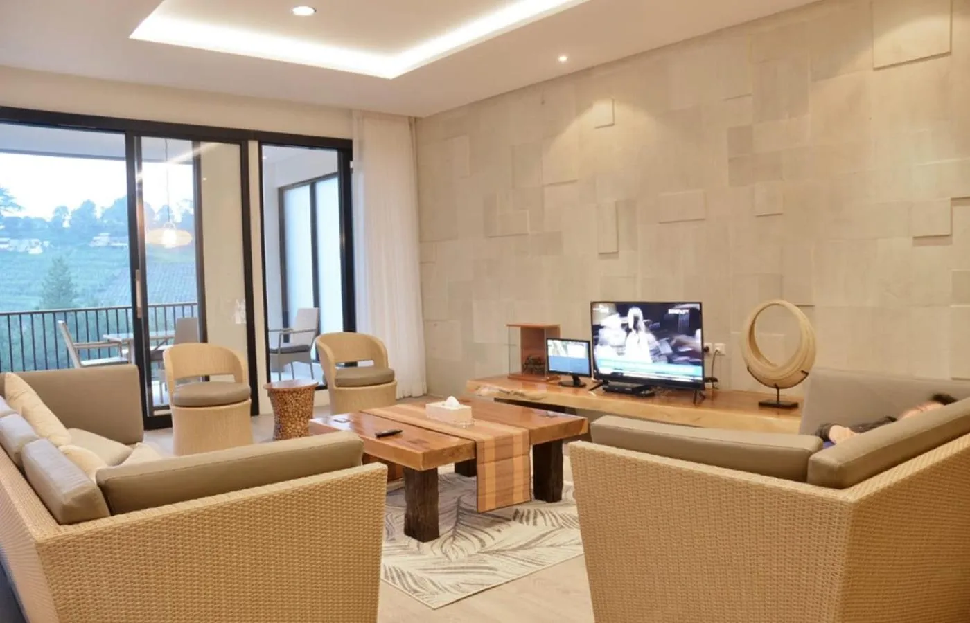 Living room in Kamala plantation view villa 10 bedrooms with a private heated Infinity pool and a billiard table