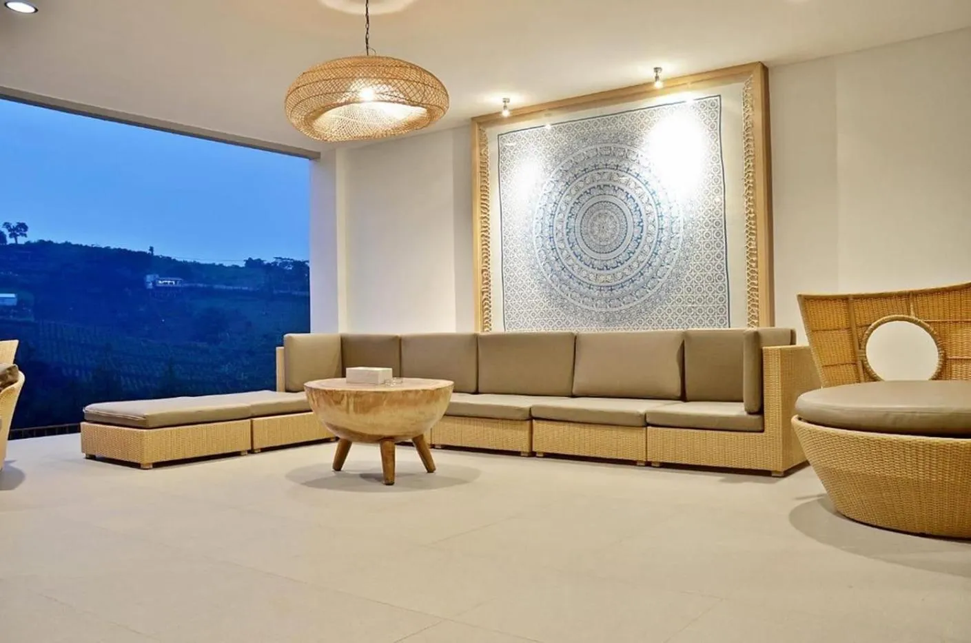 Seating area in Kamala plantation view villa 10 bedrooms with a private heated Infinity pool and a billiard table