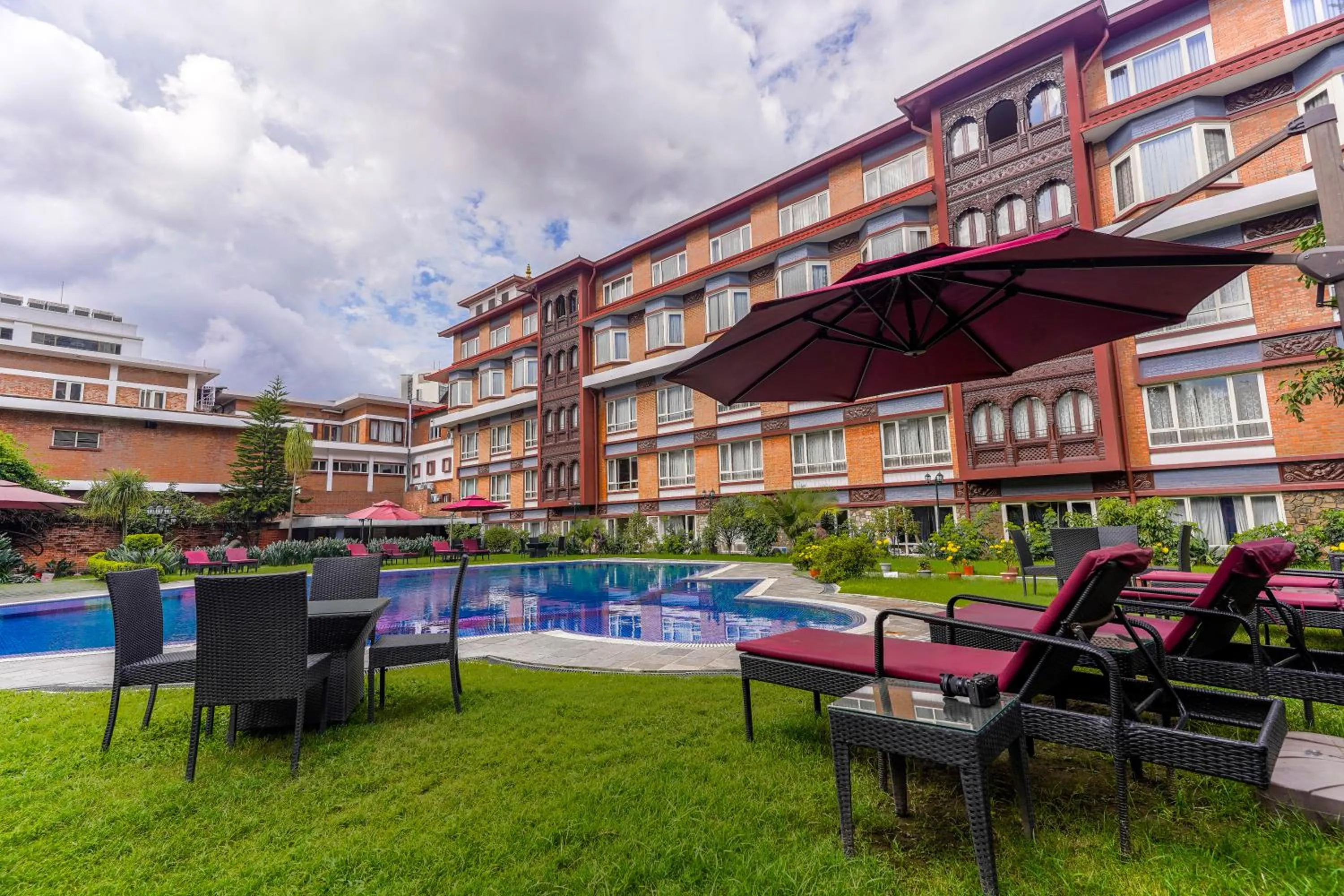 Swimming pool in The Malla Hotel - Thamel, 2 km to Swayambhunath Temple