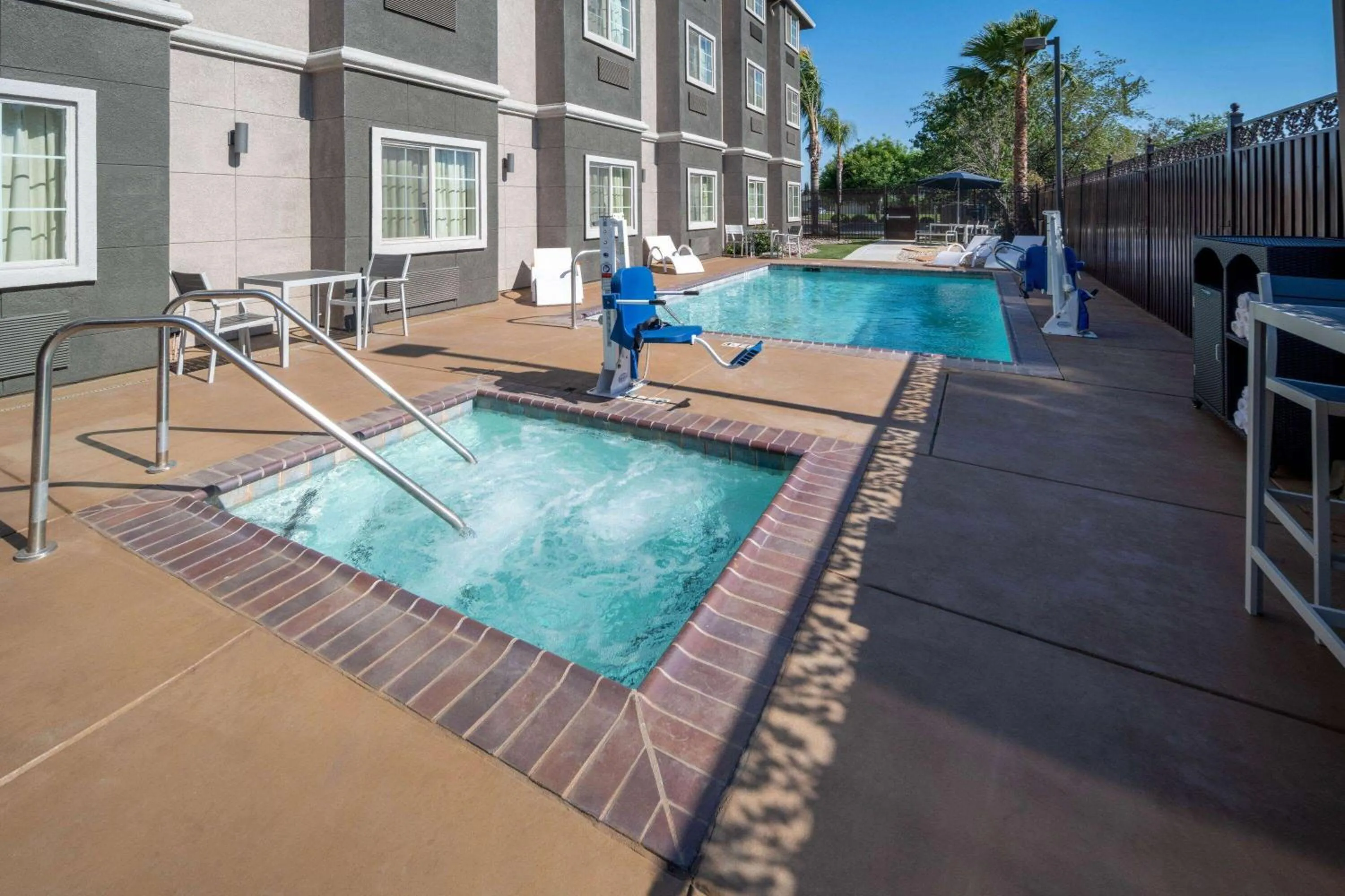 Pool view in Microtel Inn & Suites by Wyndham Tracy