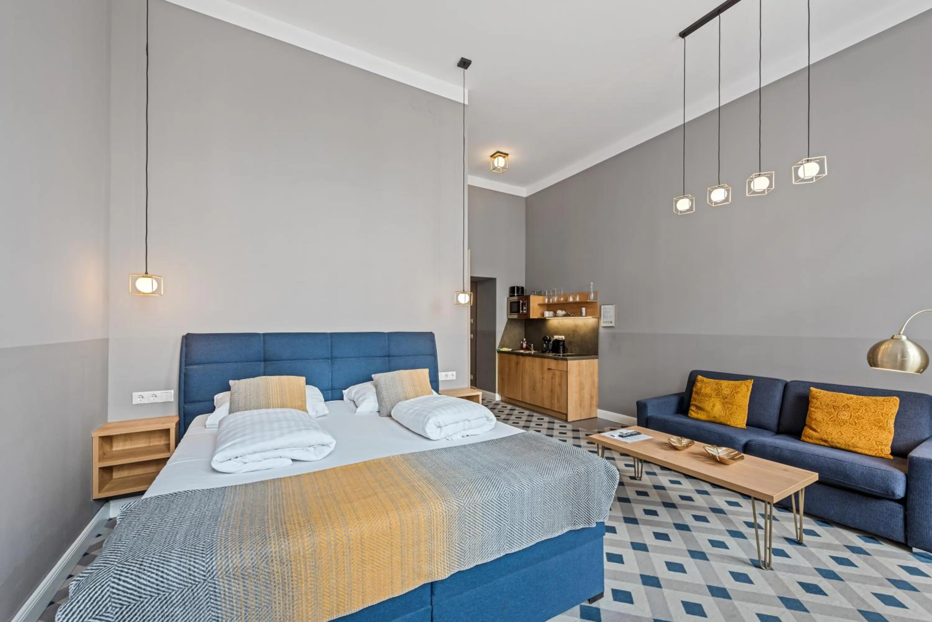 Living room, Bed in KH Opera Apartments