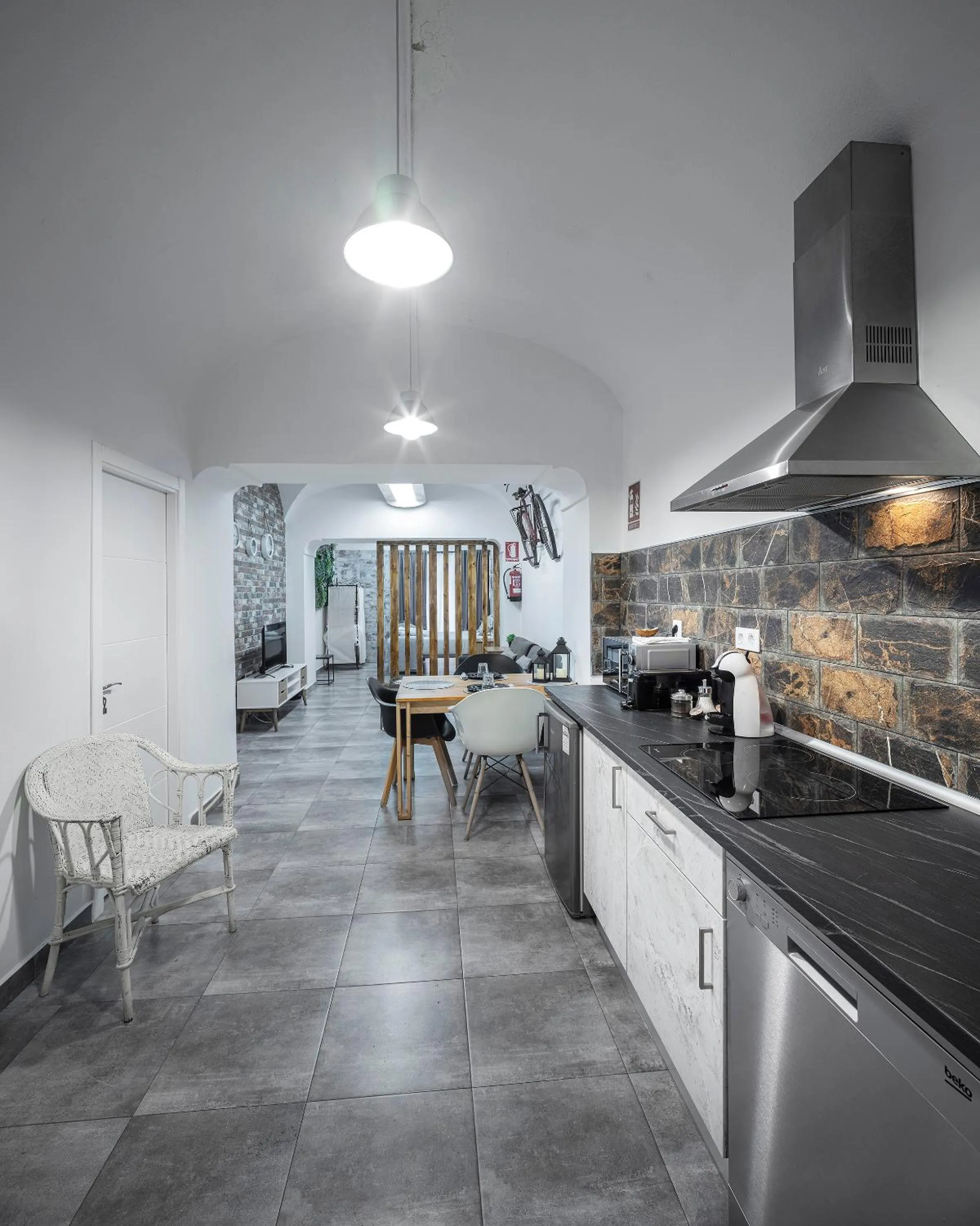 Kitchen or kitchenette in Apartamentos Gladiador