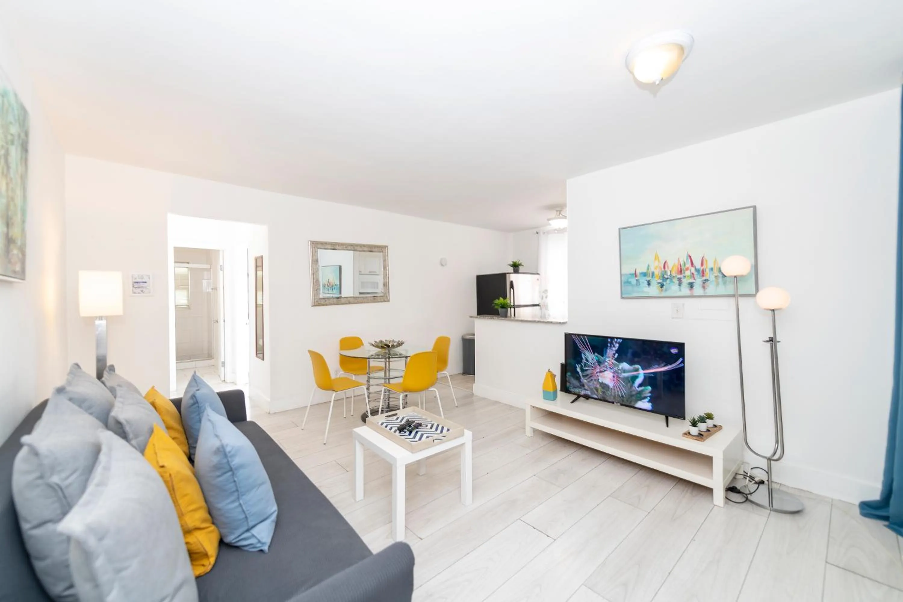 Living room in Sofi Beach Apartments