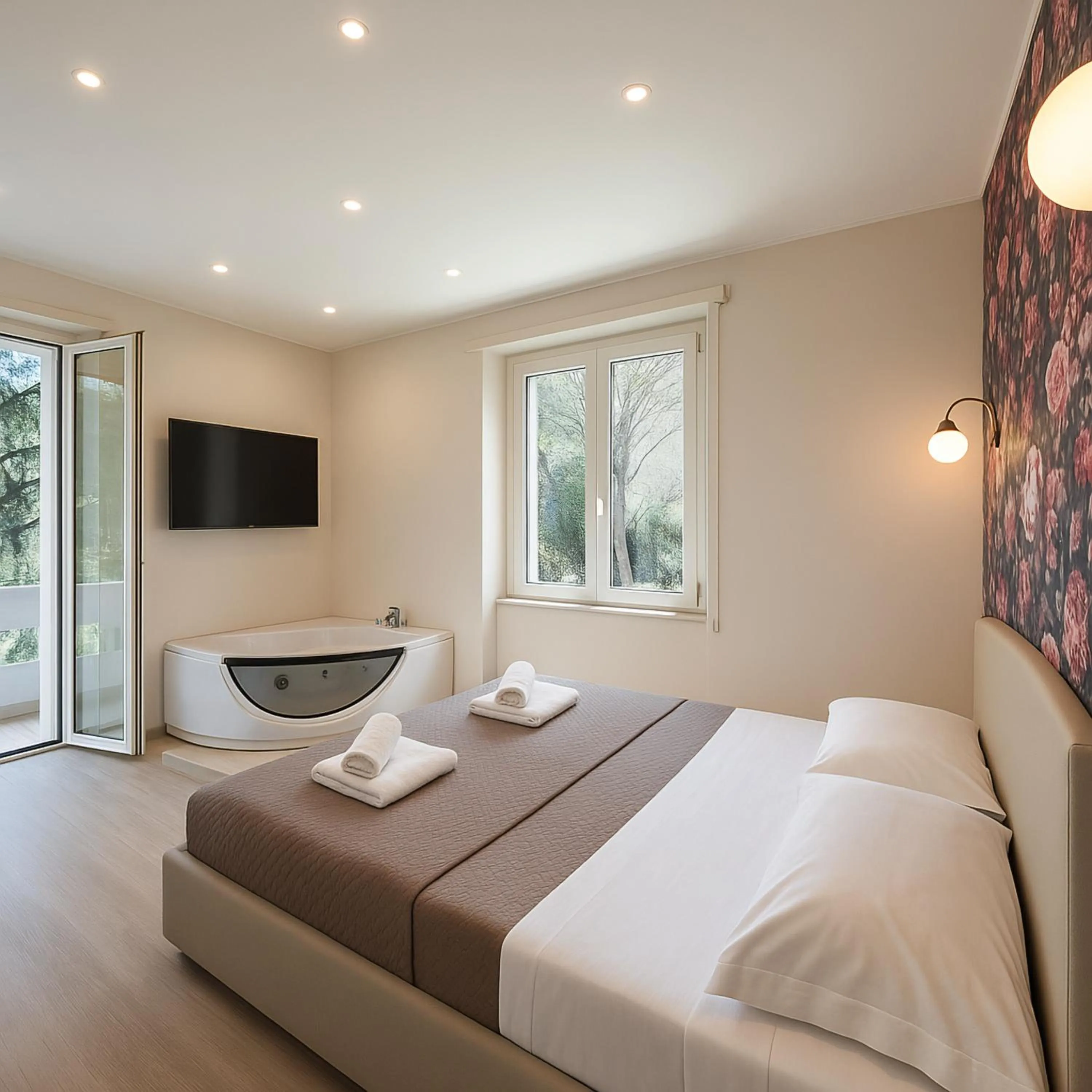 Bed in B&B Aurelia Garden Rooms