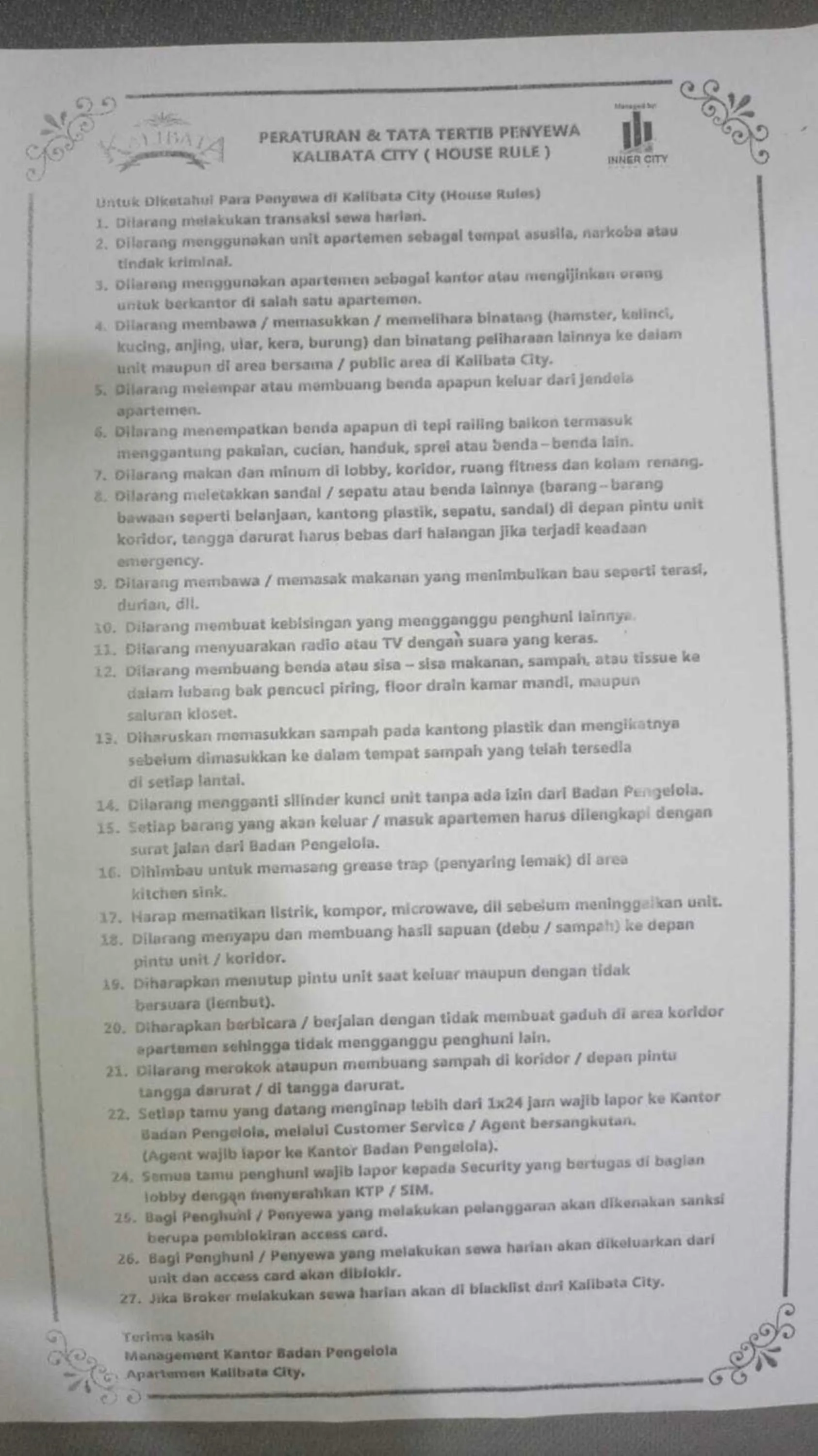 Location in Apartment Kalibata City by Novi