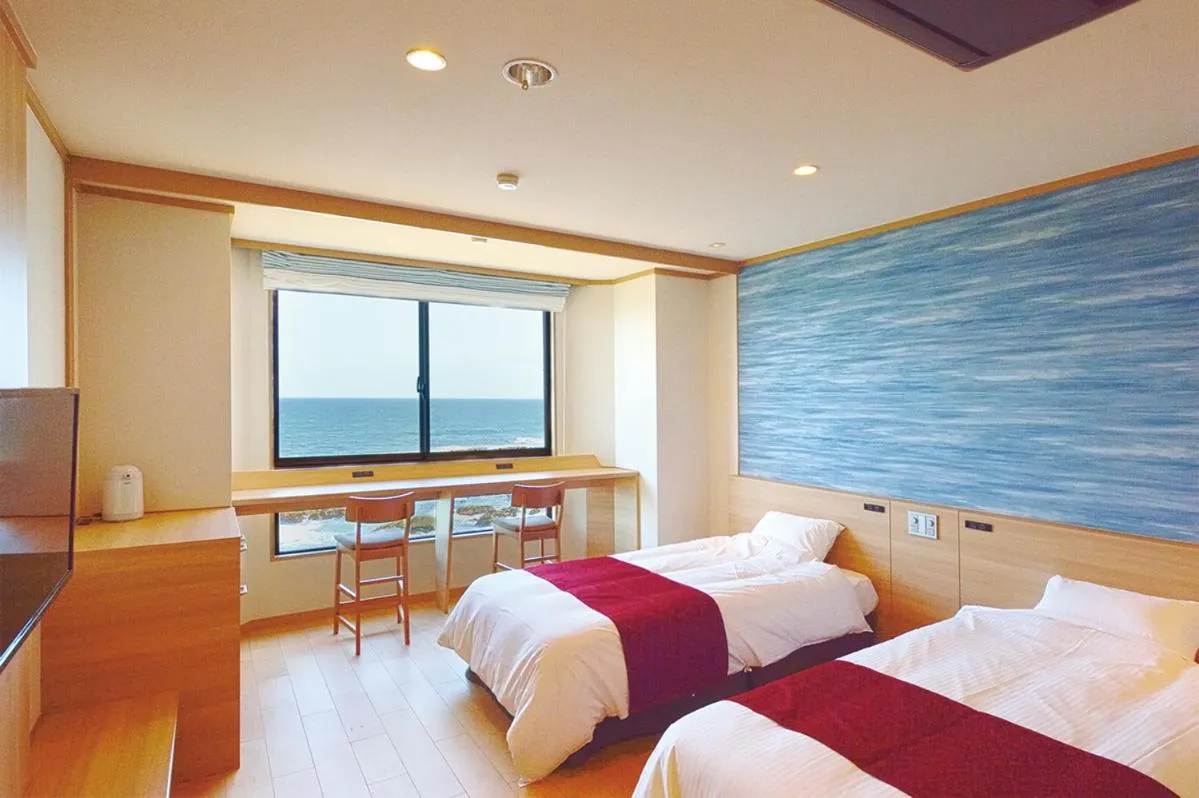 Photo of the whole room, Bed in Oarai Hotel Annex Gyoraian