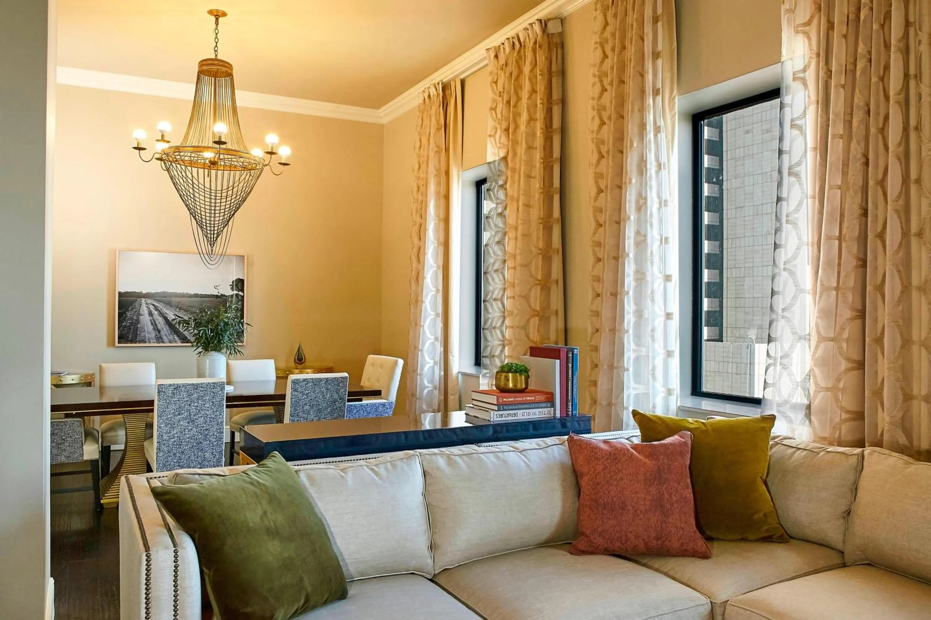 Living room in The Adolphus, Autograph Collection