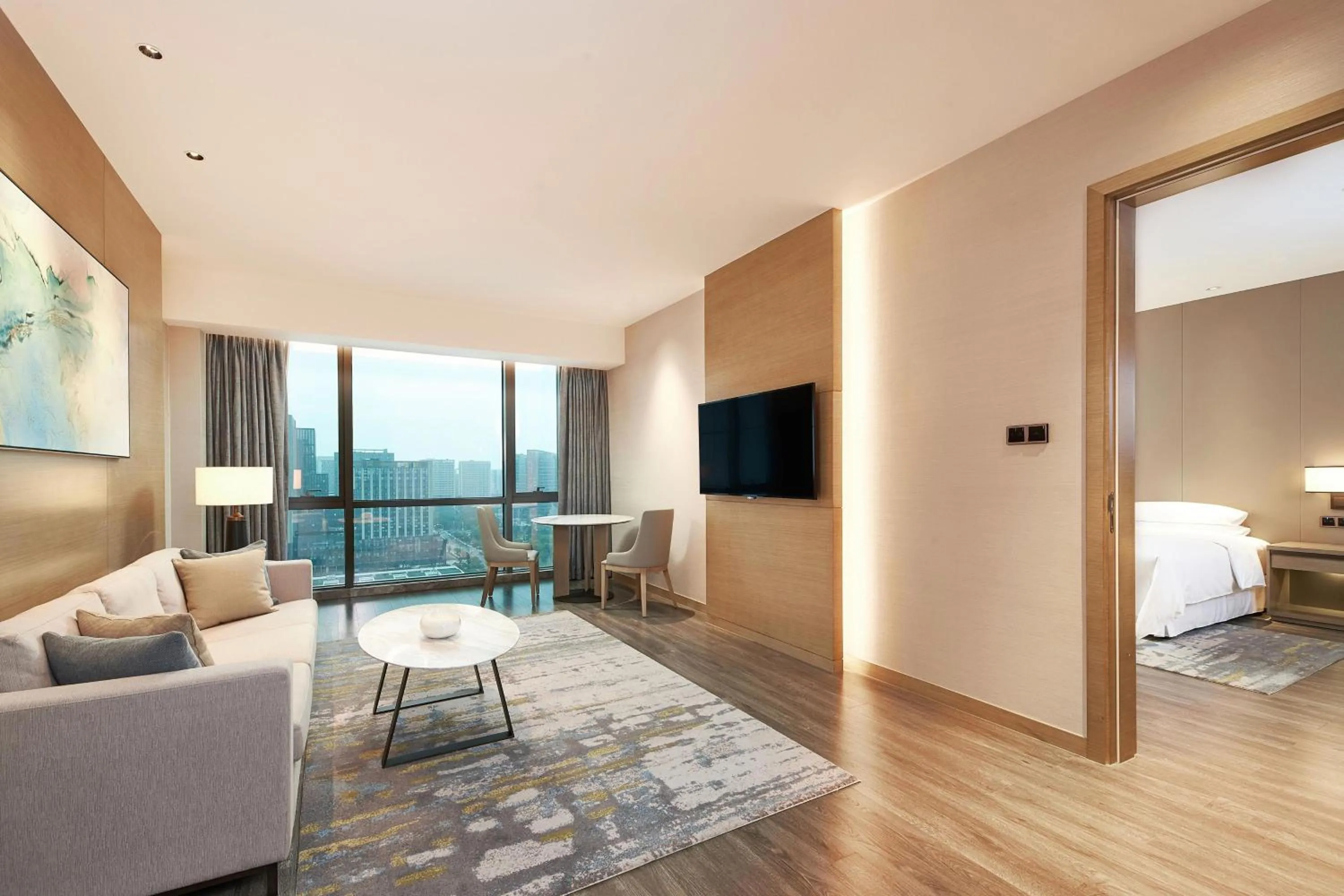 Living room, Bed in Four Points by Sheraton Jiaxing
