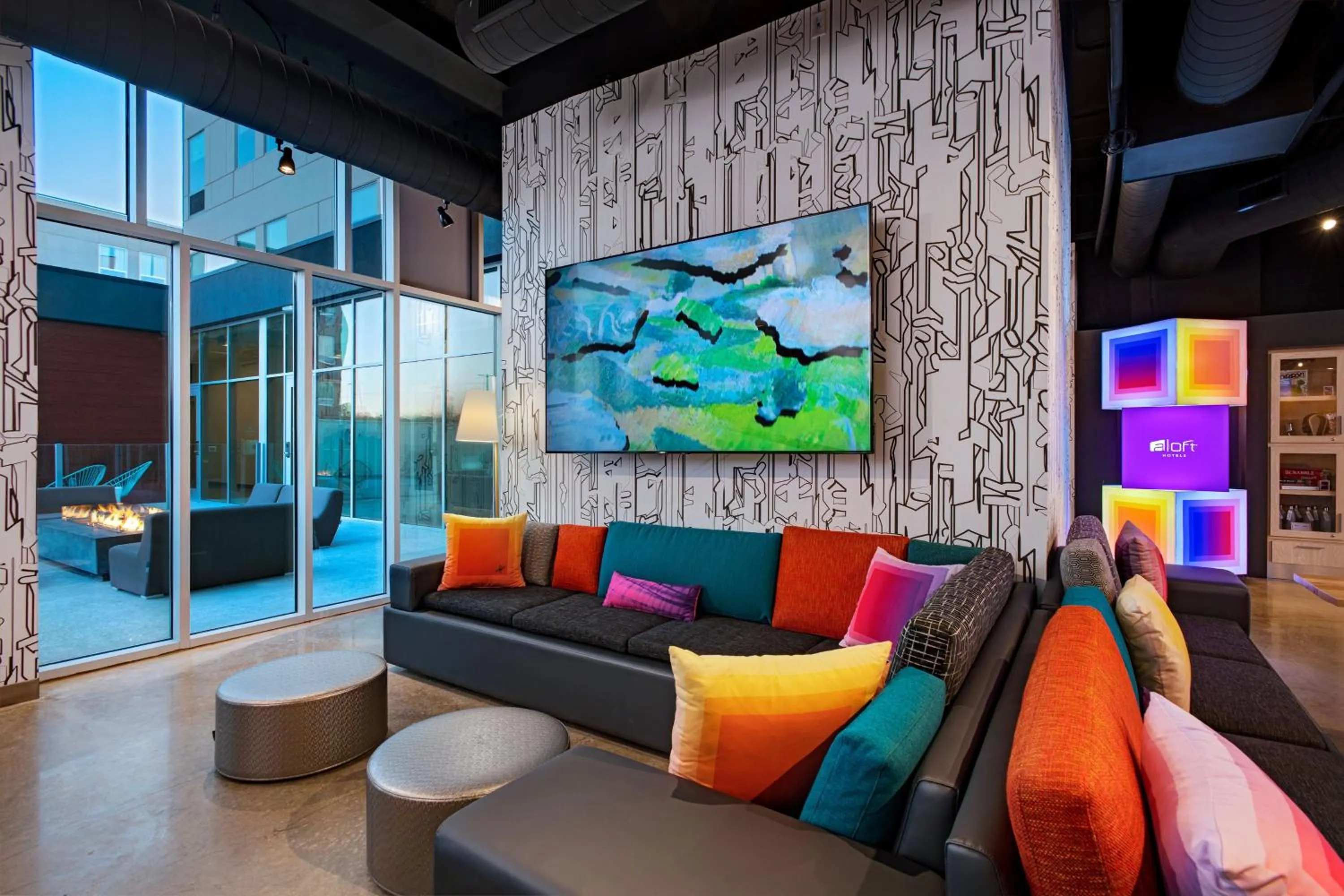 Lobby or reception in Aloft Waco Downtown