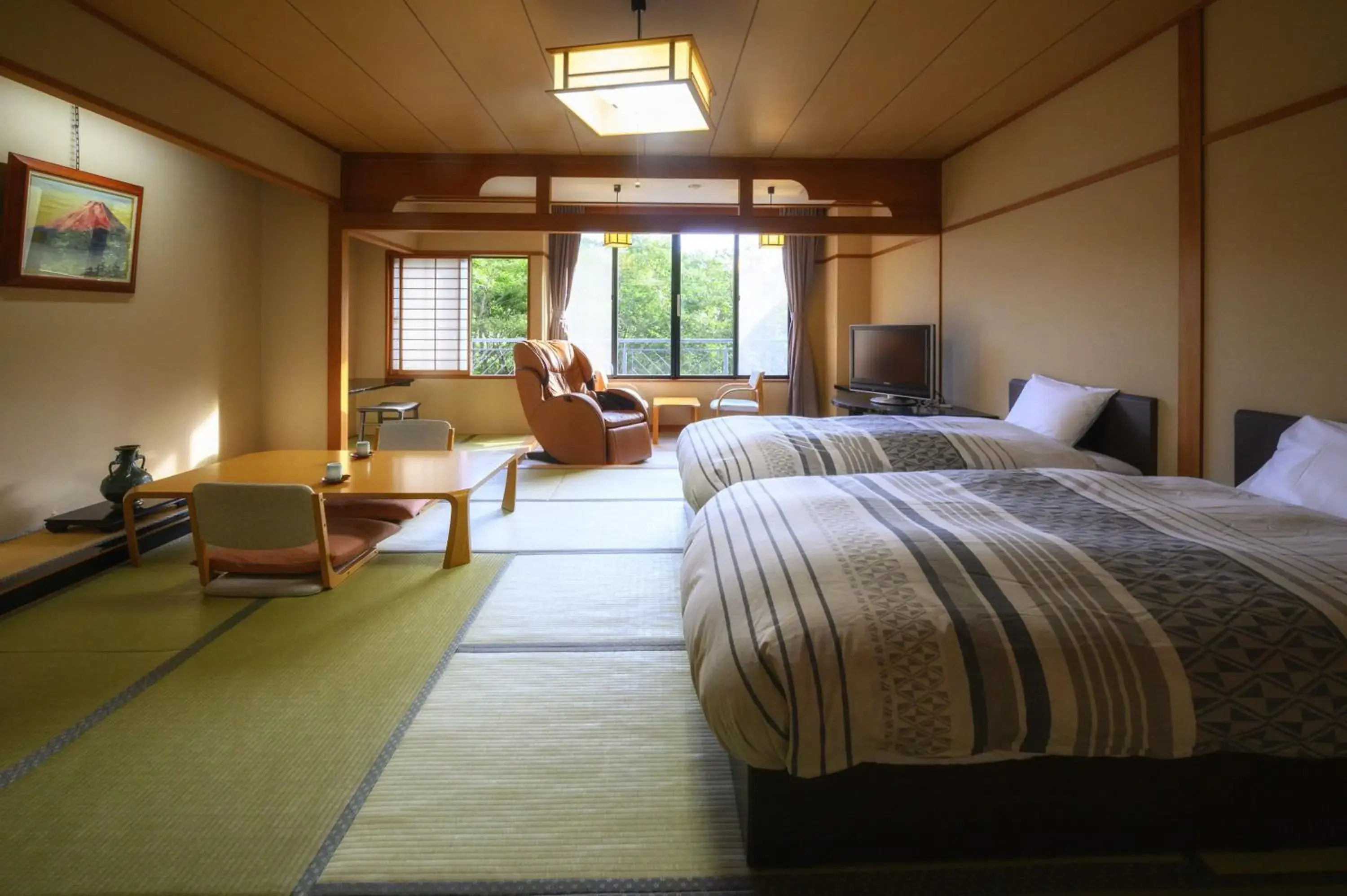 Japanese-Style Room with Bed & Massage Chair-Jstyle Villa - Non-Smoking in Takamiya Hotel Bonari no Mori Japanese-Style Room with Bed & Massage Chair-Jstyle Villa - Non-Smoking in Takamiya Hotel Bonari no Mori