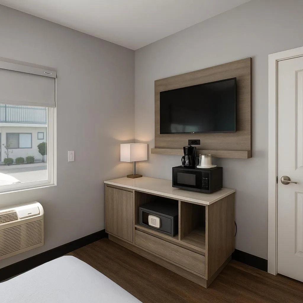Kitchen or kitchenette, Bed in Travelodge by Wyndham LAX