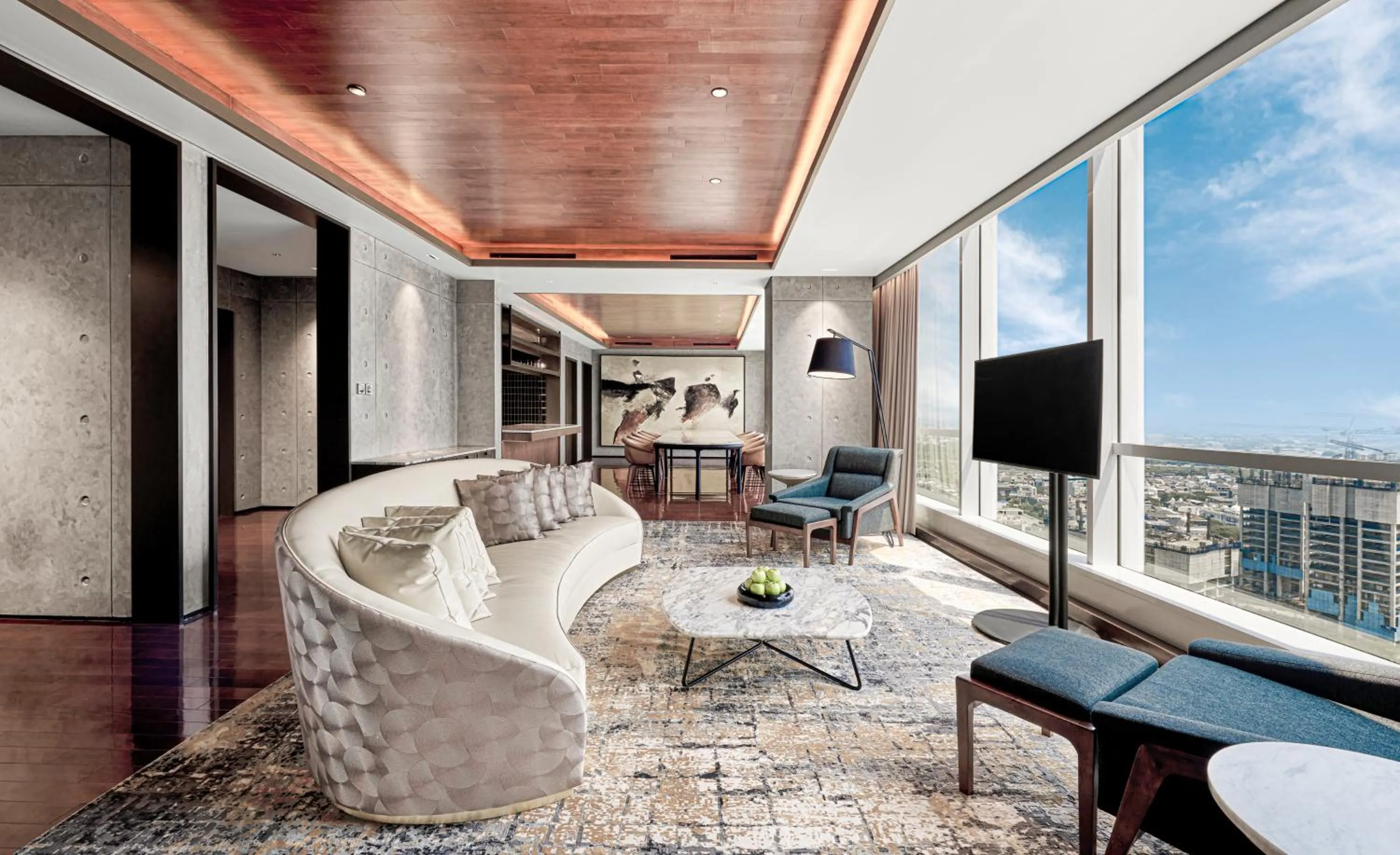 Living room in Swissôtel Jakarta PIK Avenue