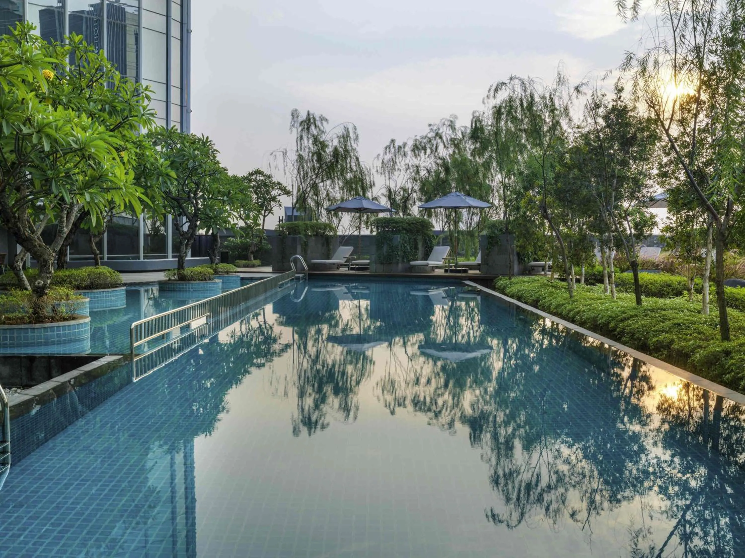 Pool view in Swissôtel Jakarta PIK Avenue