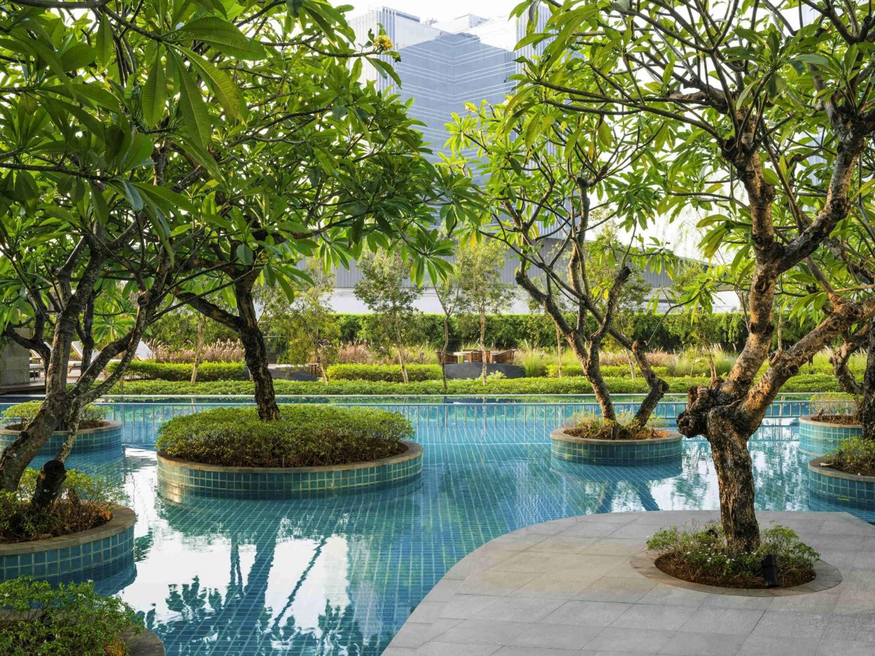 Pool view in Swissôtel Jakarta PIK Avenue