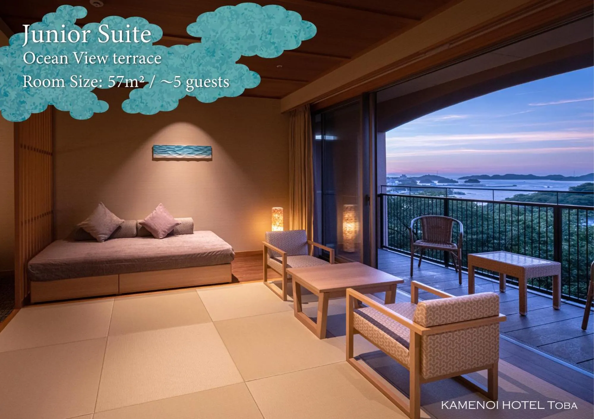 View (from property/room), Bed in KAMENOI HOTEL Toba