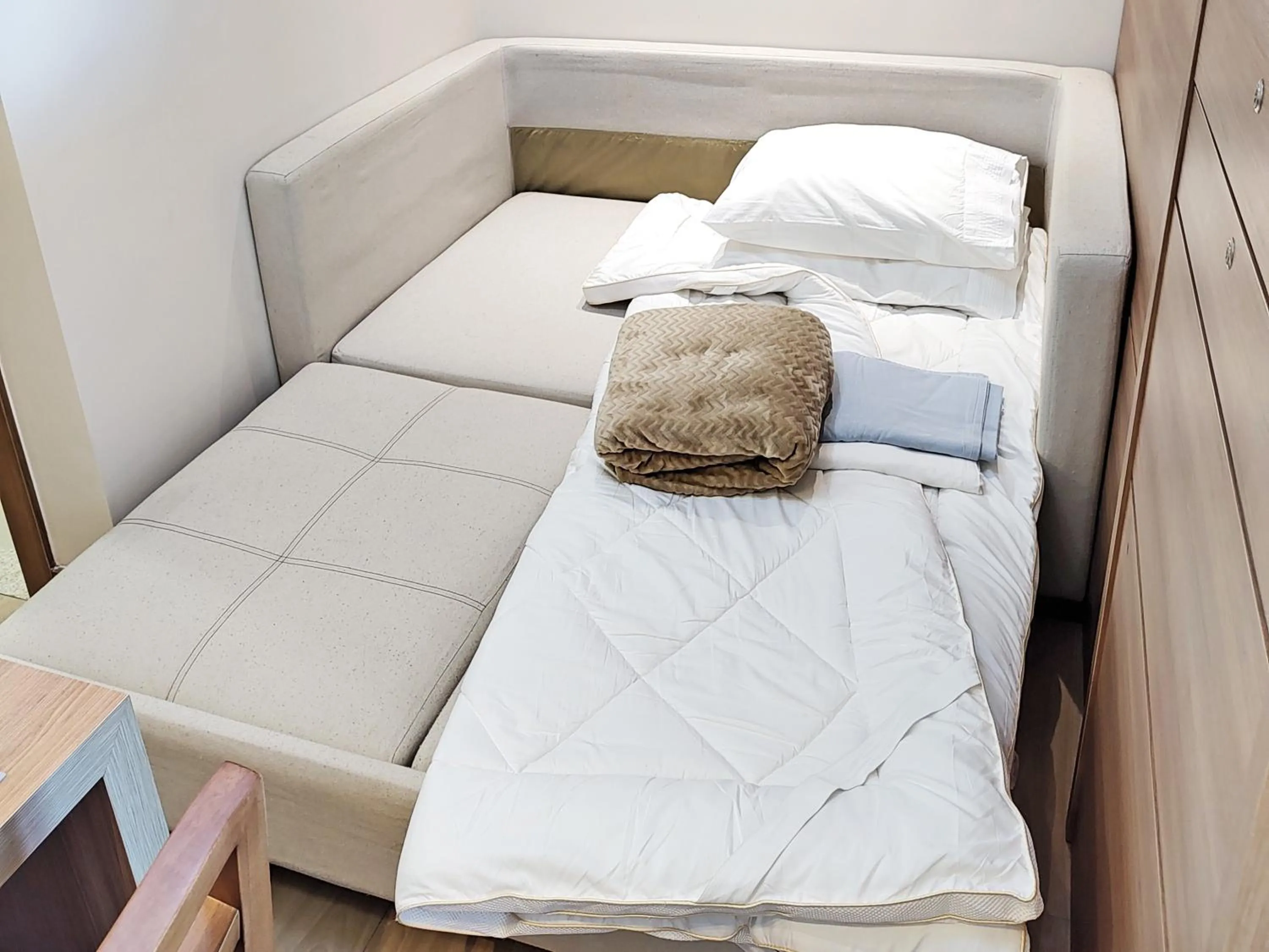 Bed in FLAT VARANDA PEDRA AZUL - Vista Azul Apart Hotel