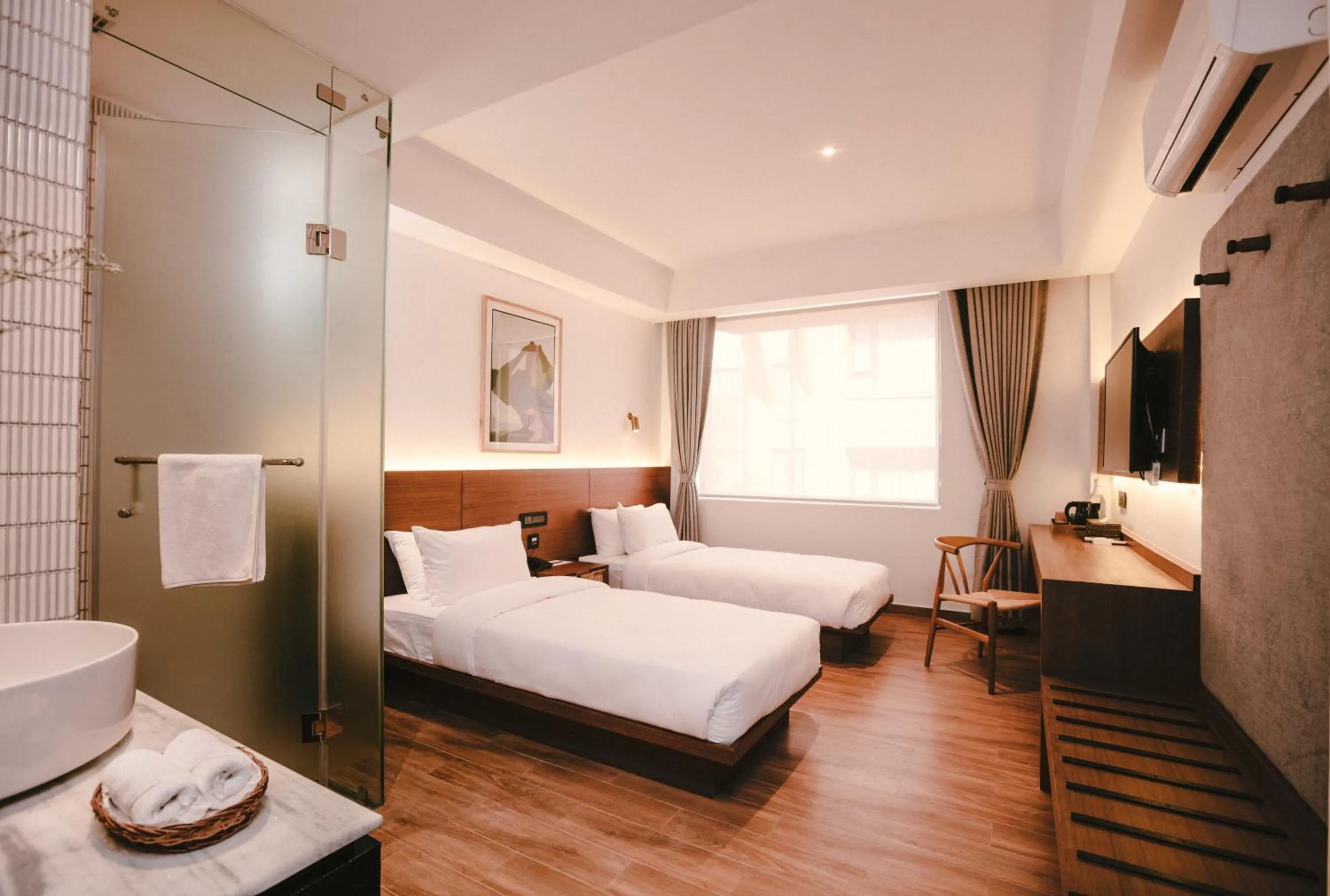 Photo of the whole room, Bed in Nomad Hotel Lazimpat