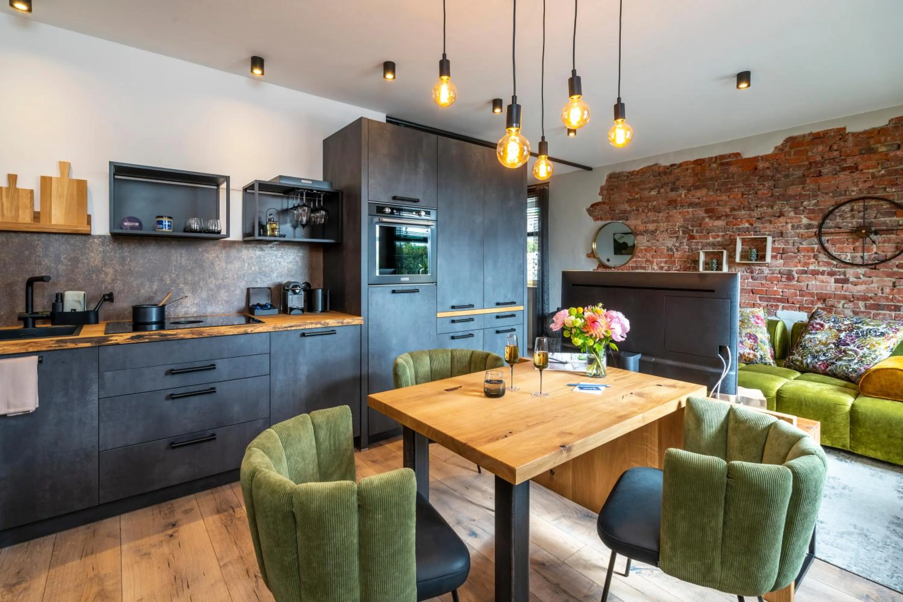 Kitchen or kitchenette in Apart Hotel Wasserturm